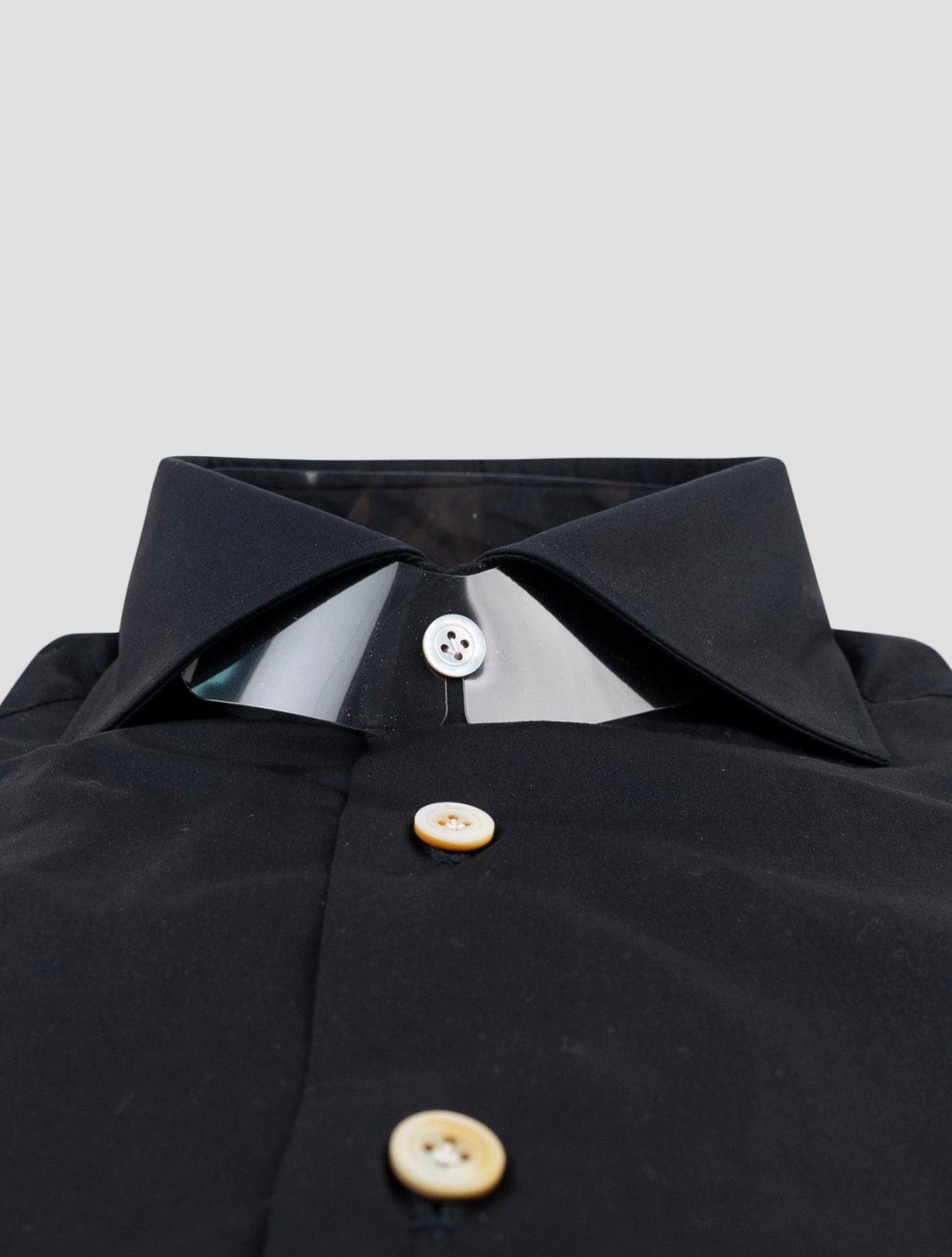 Kiton Black Cotton Shirt