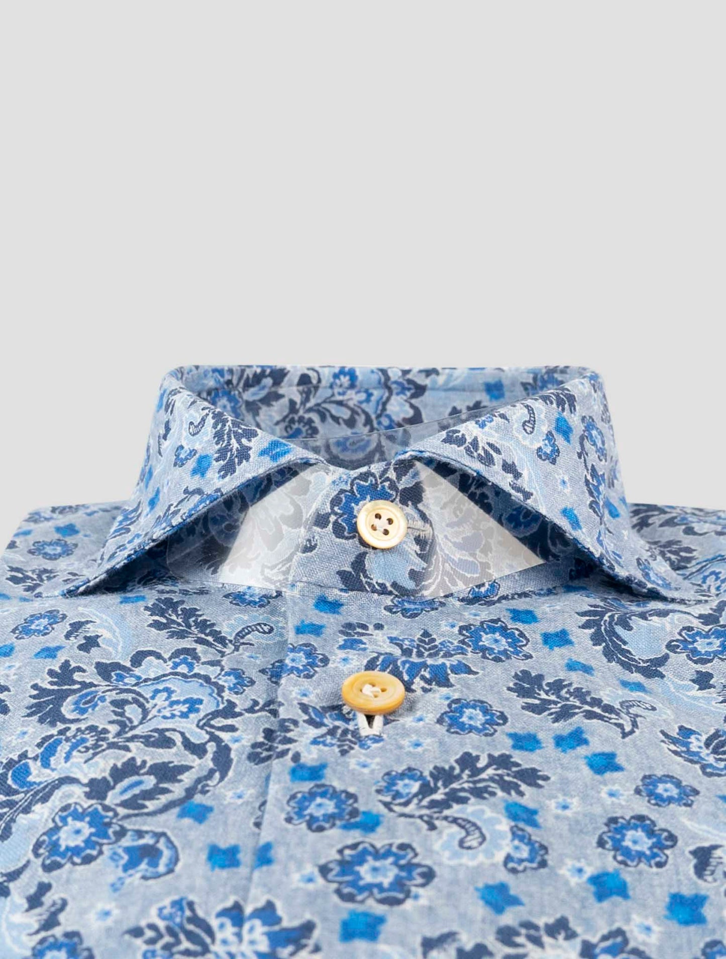 Kiton Blue Linen Shirt