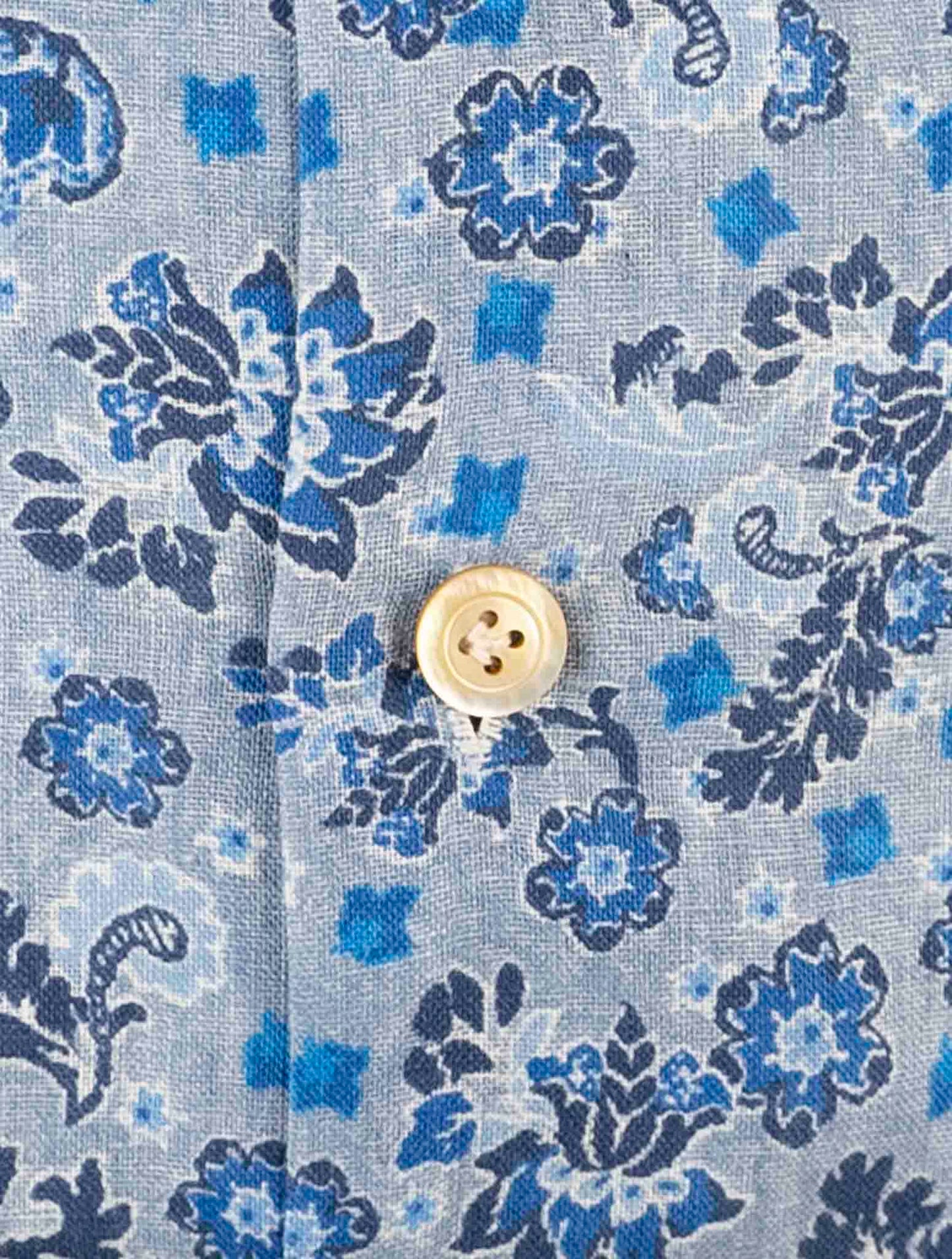 Kiton Blue Linen Shirt