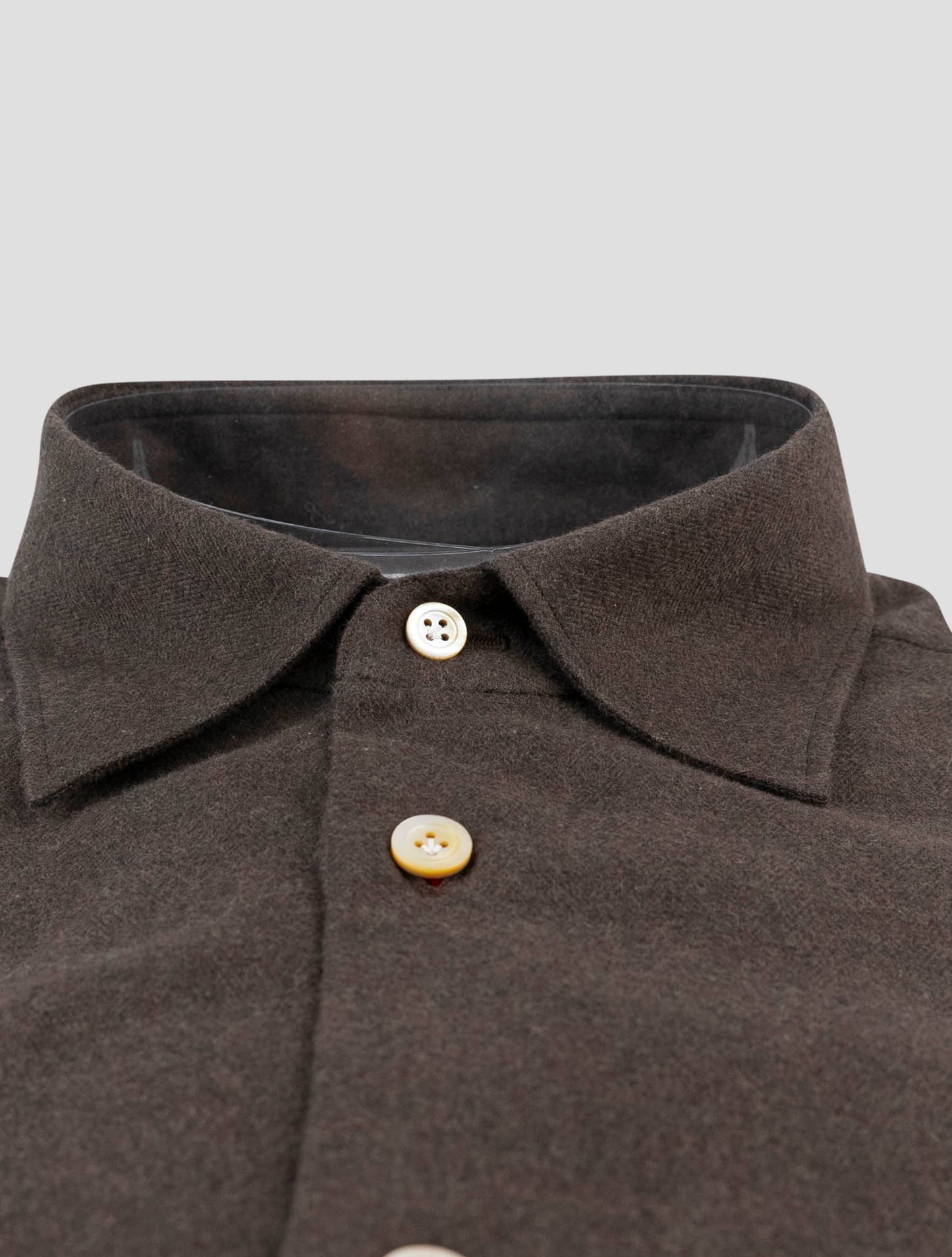 Kiton Brown Cotton Shirt