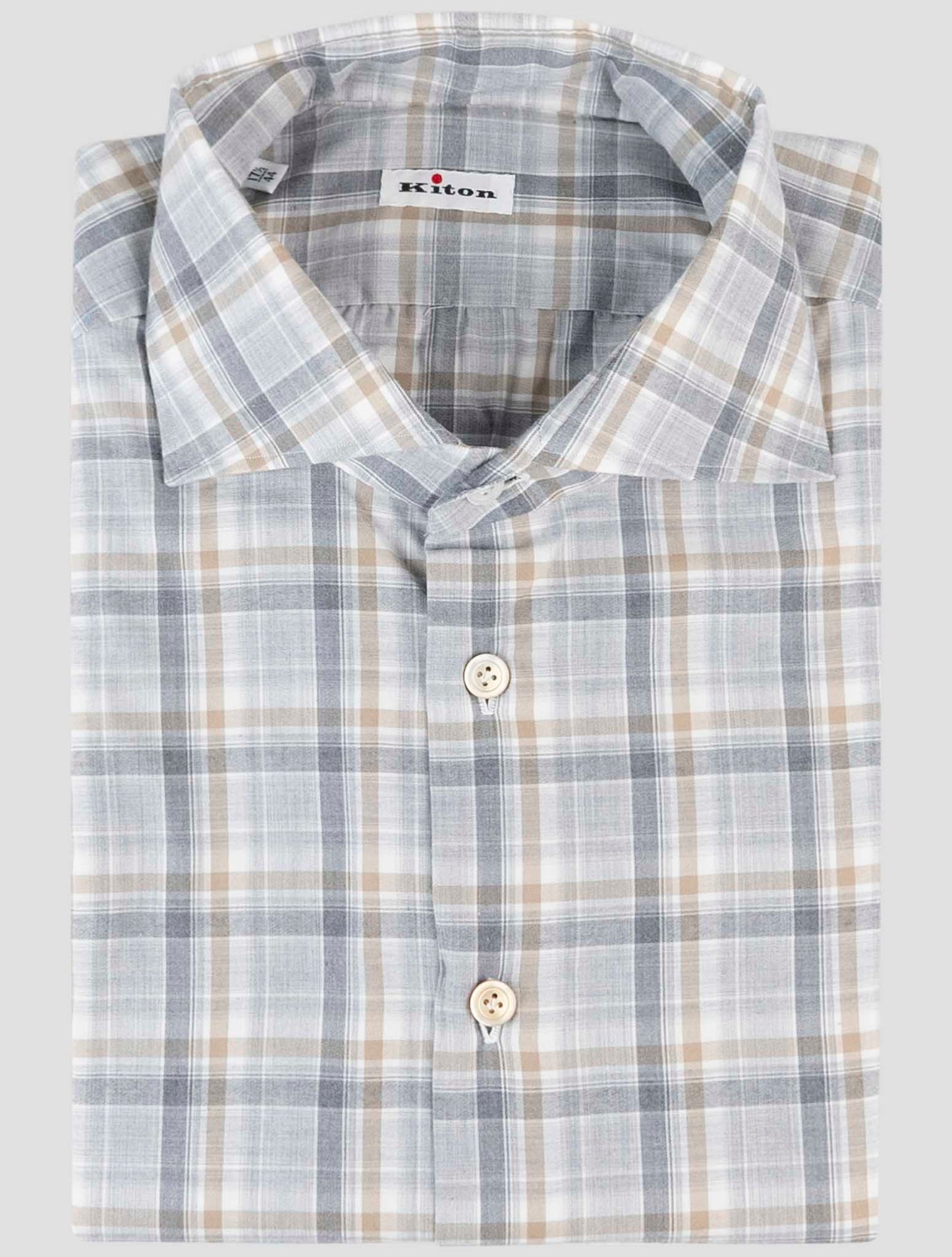 Kiton Gray Cotton Shirt