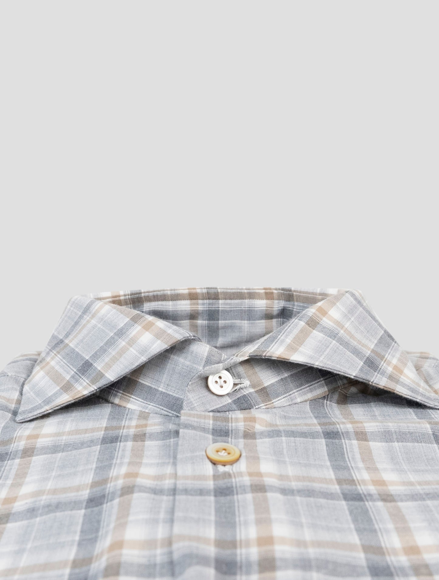 Kiton Gray Cotton Shirt