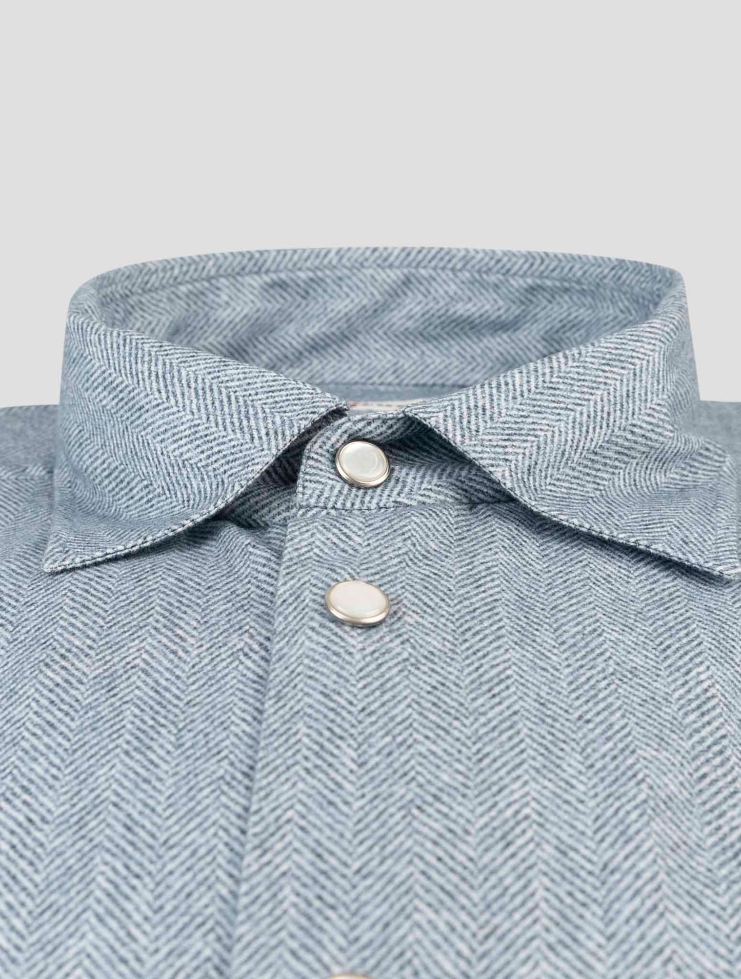 Kiton Blue White Cotton Shirt
