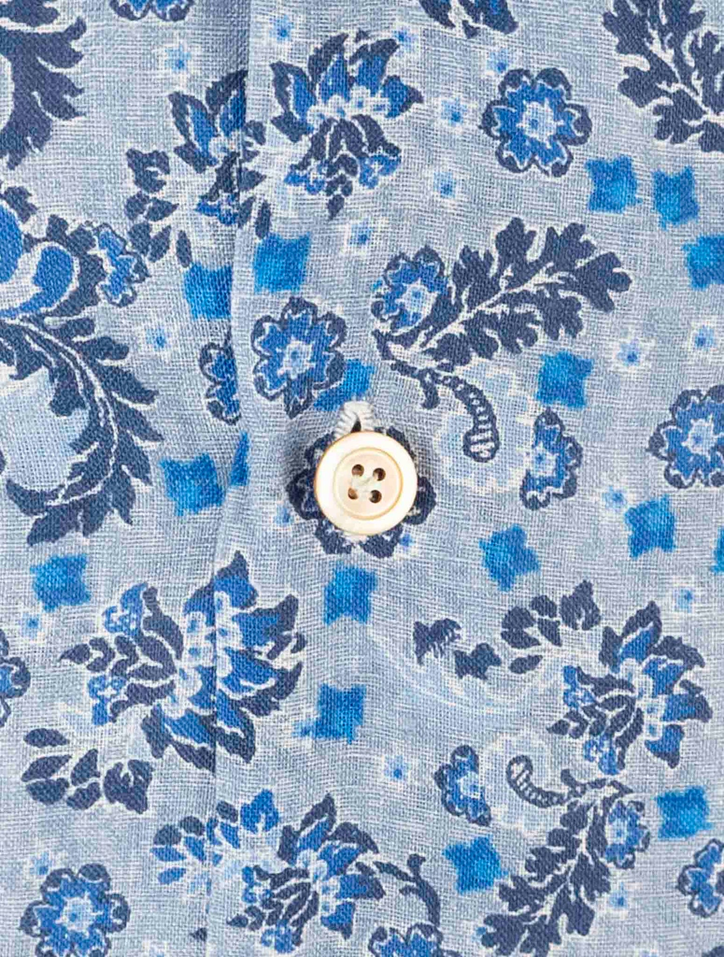 Kiton Blue Linen Shirt