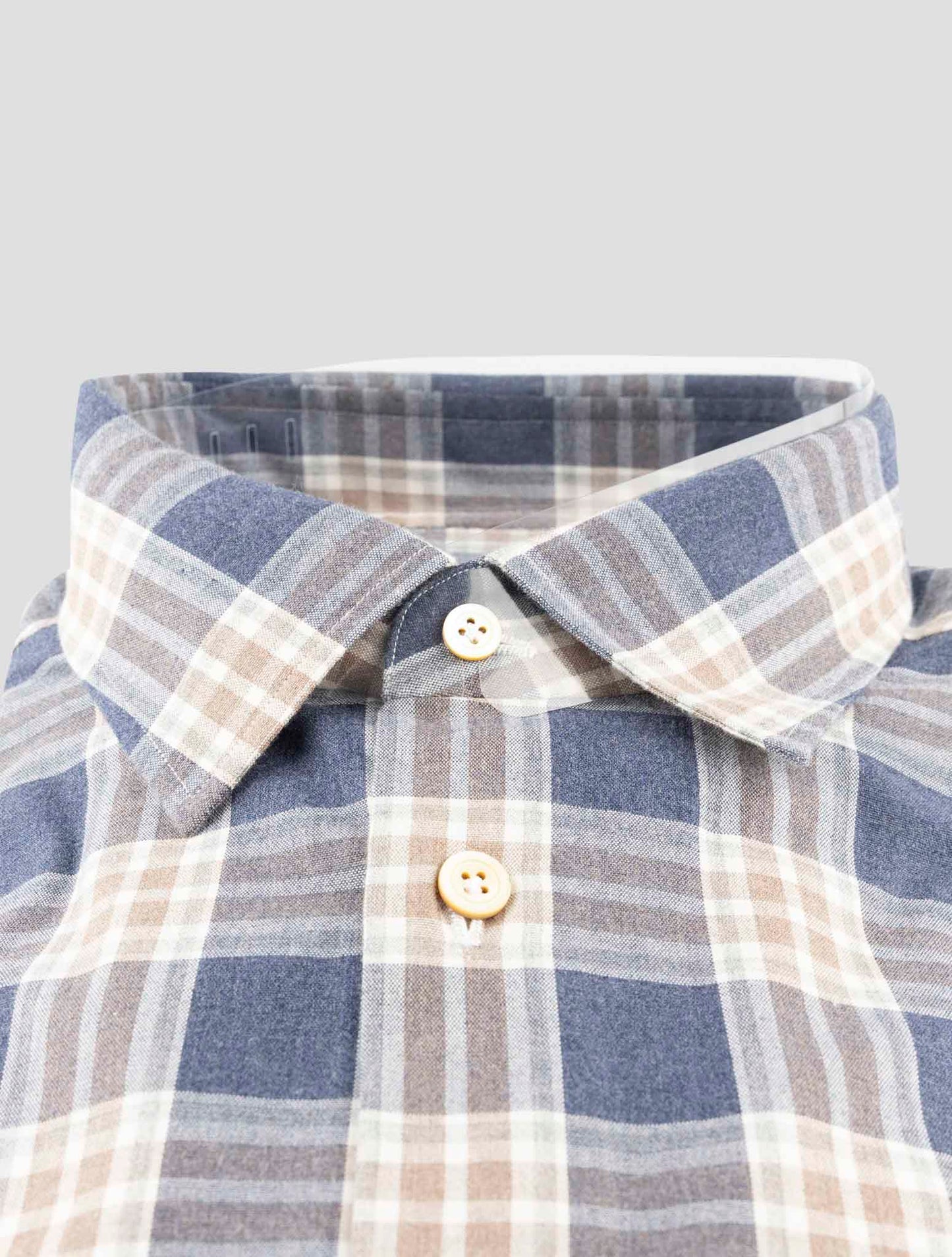 Kiton Brown Cotton Shirt