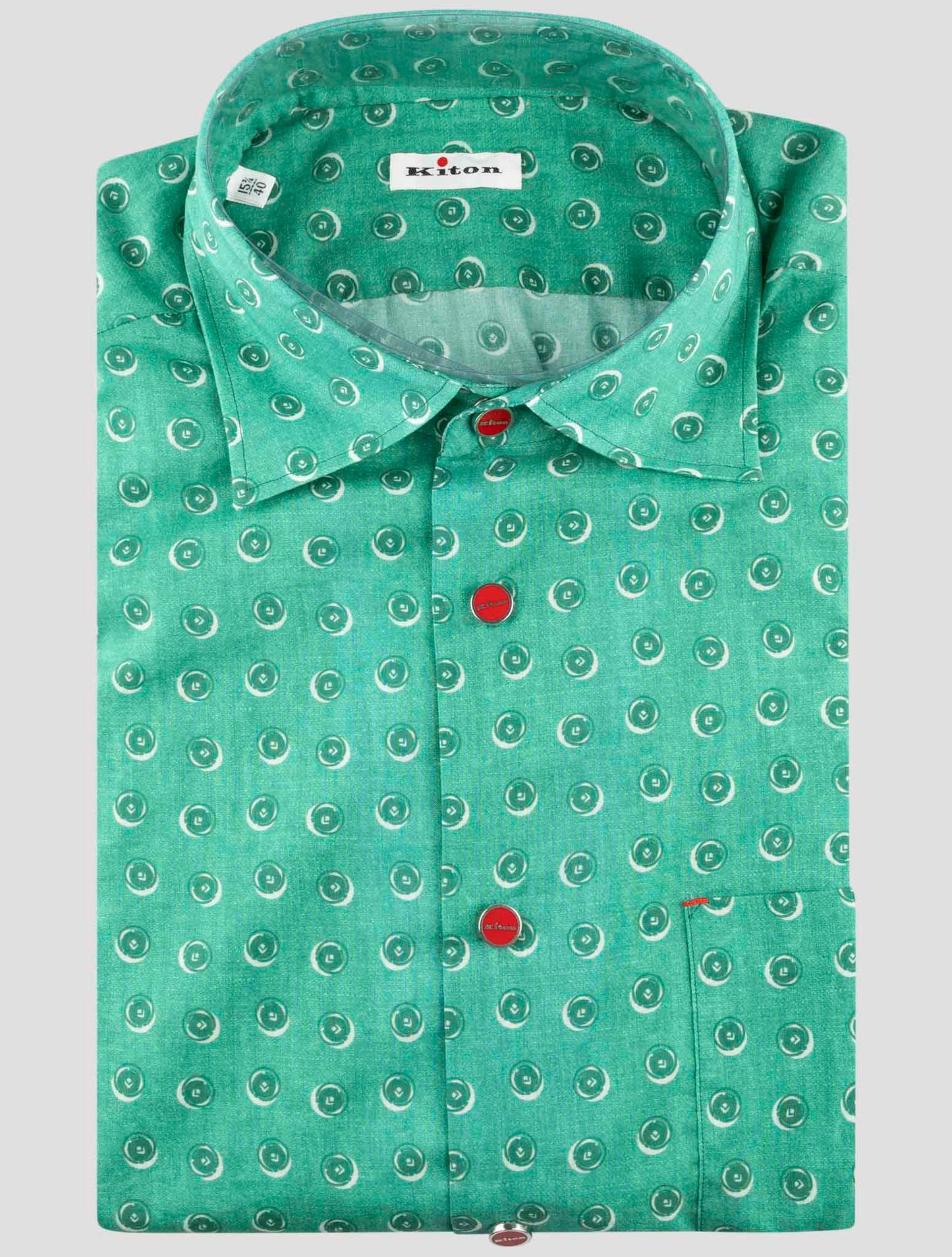 Kiton Green Cotton Shirt