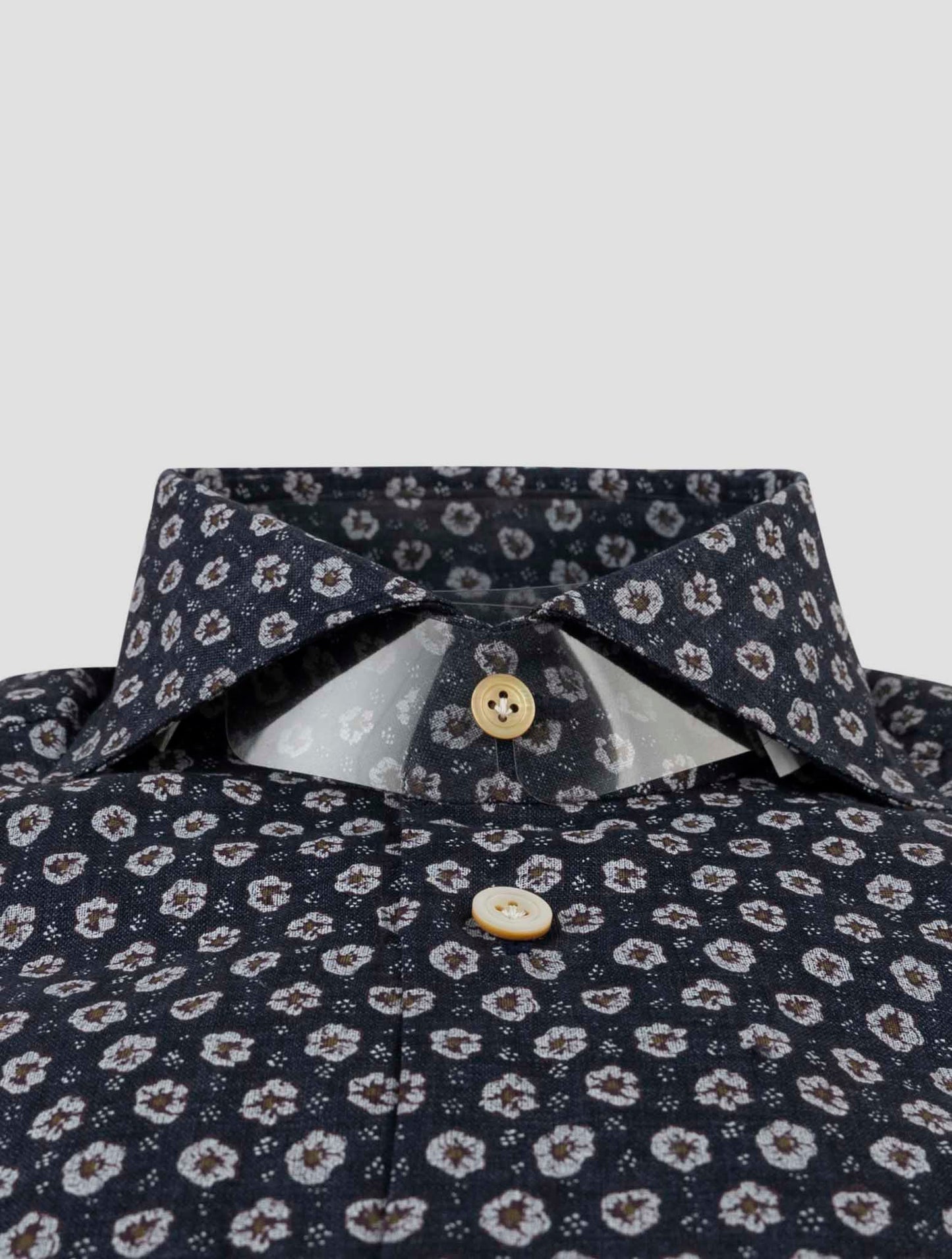 Kiton Blue Linen Shirt