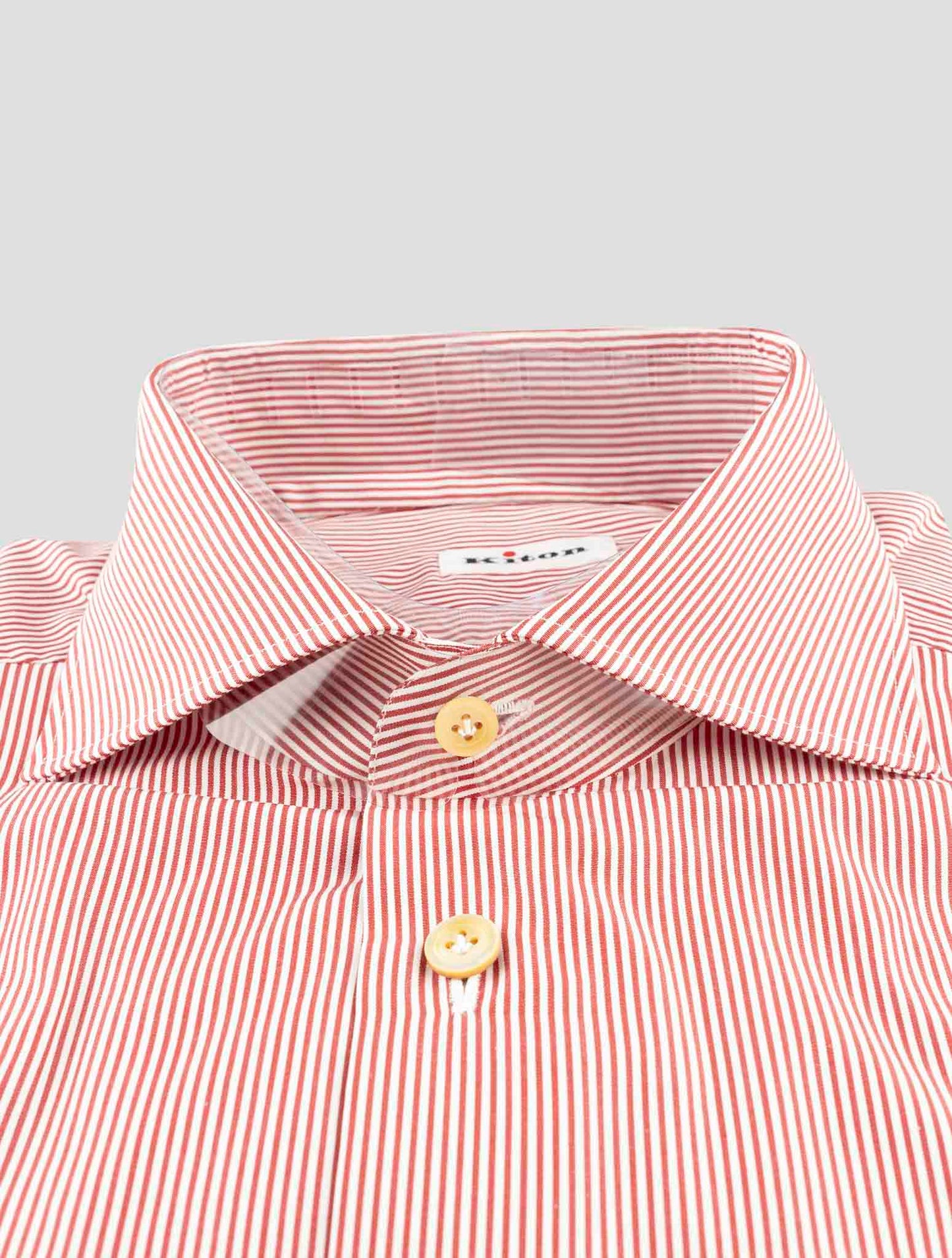 Kiton Red White Cotton Shirt