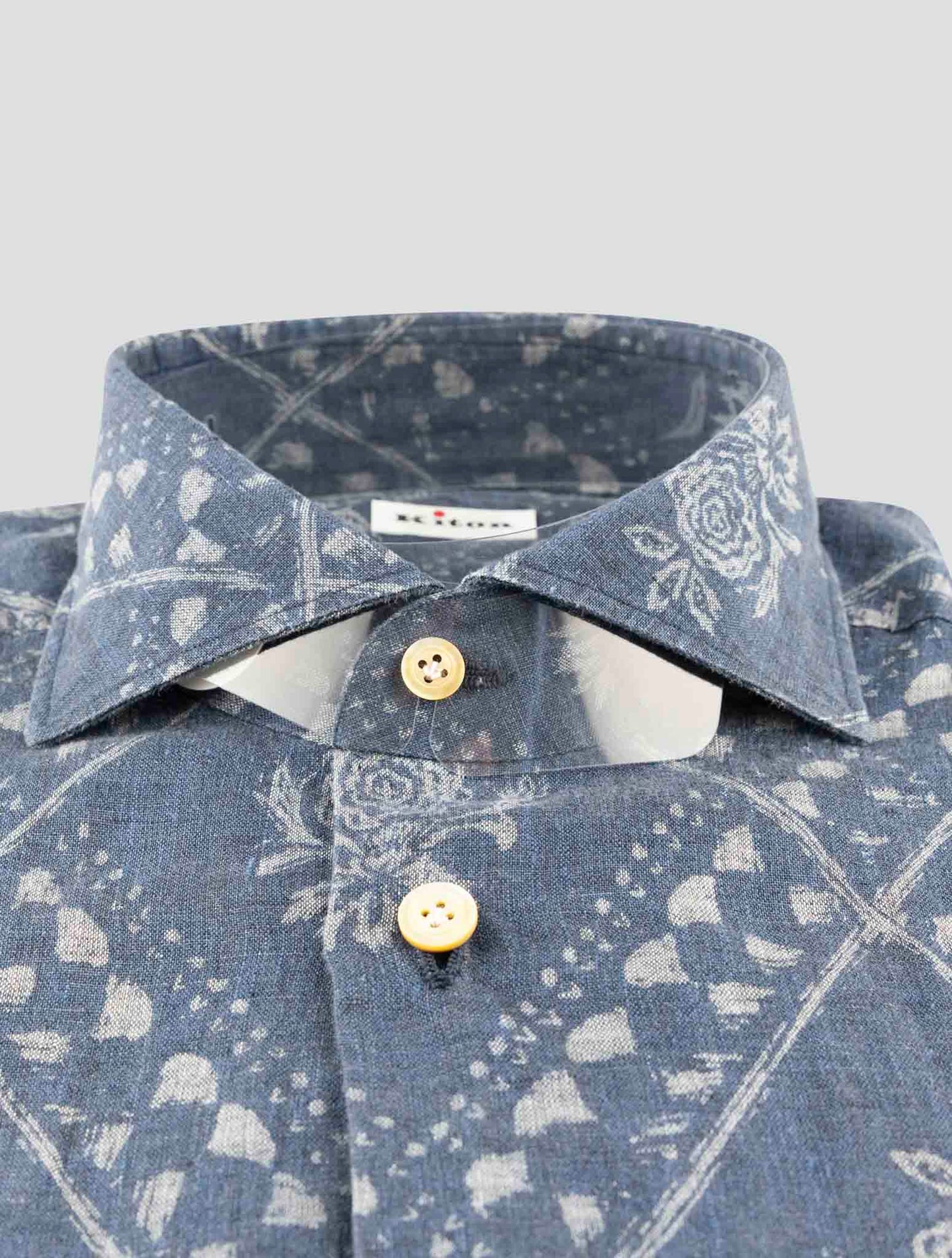 Kiton Blue Linen Shirt