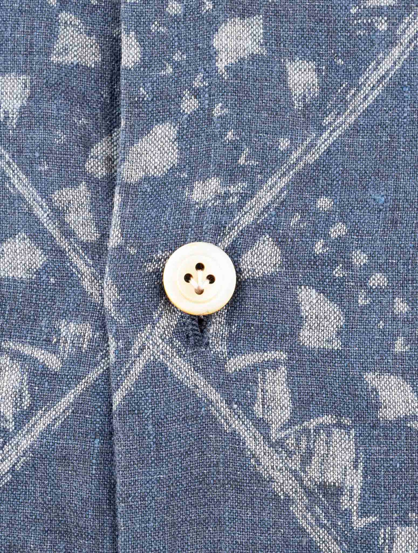 Kiton Blue Linen Shirt
