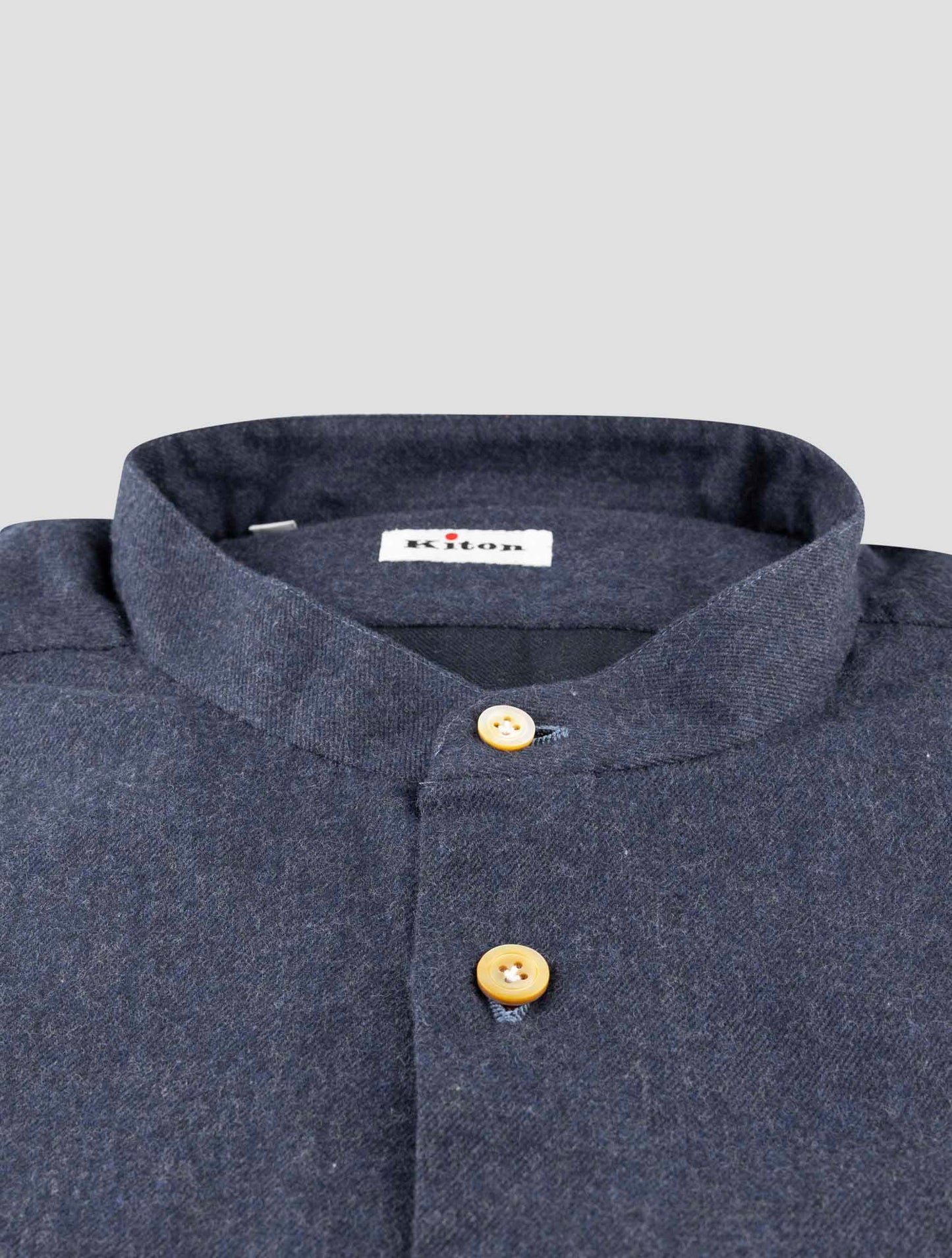 Kiton Blue Cotton Shirt