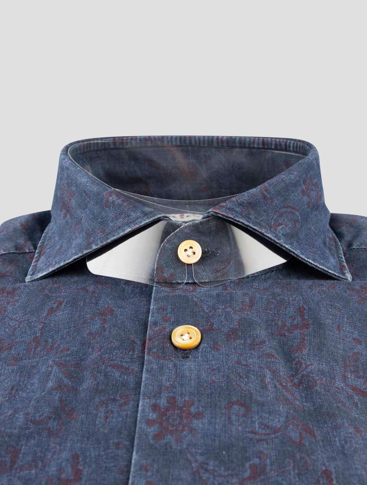 Kiton Blue Cotton Shirt