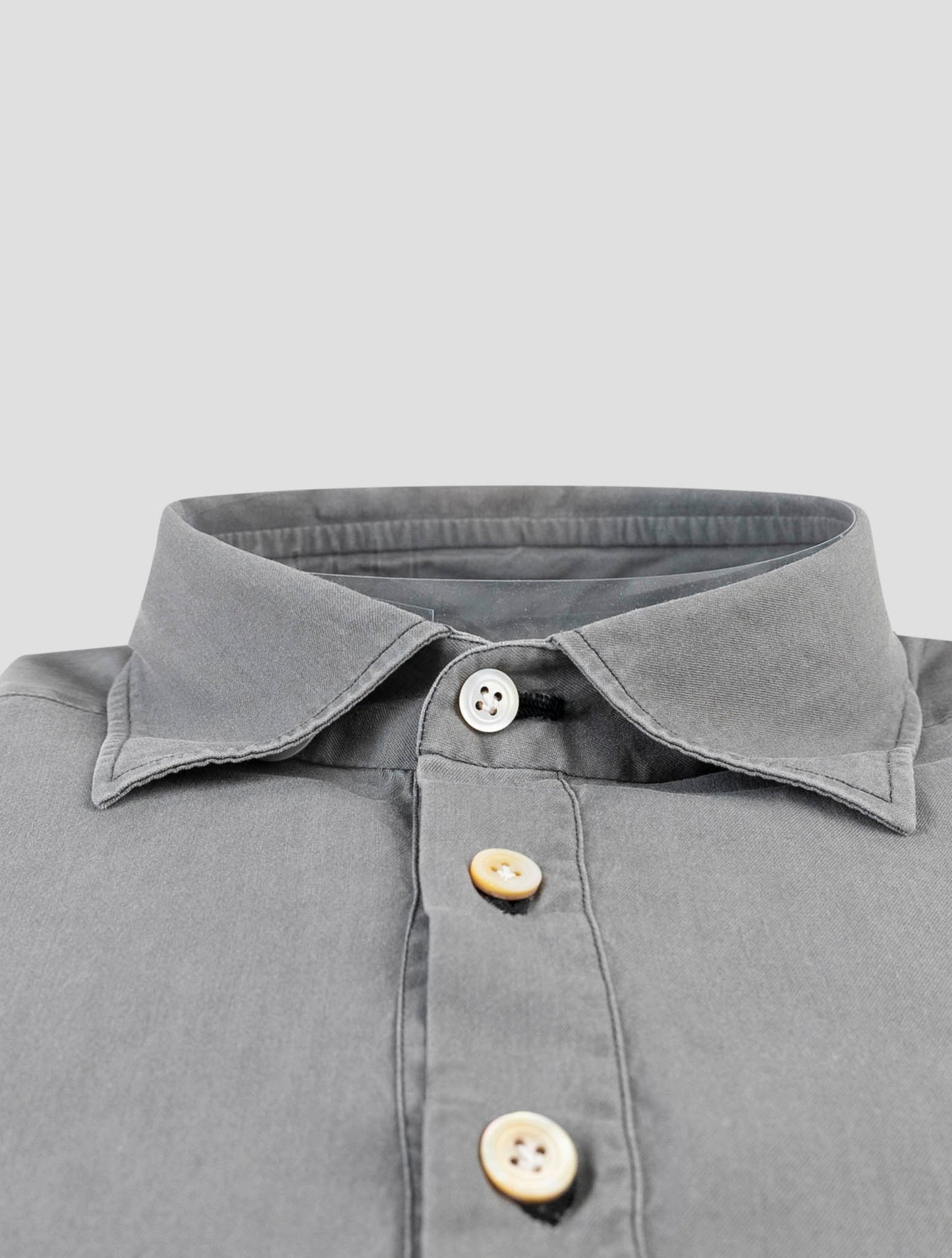 Kiton Gray Cotton Sweater Polo