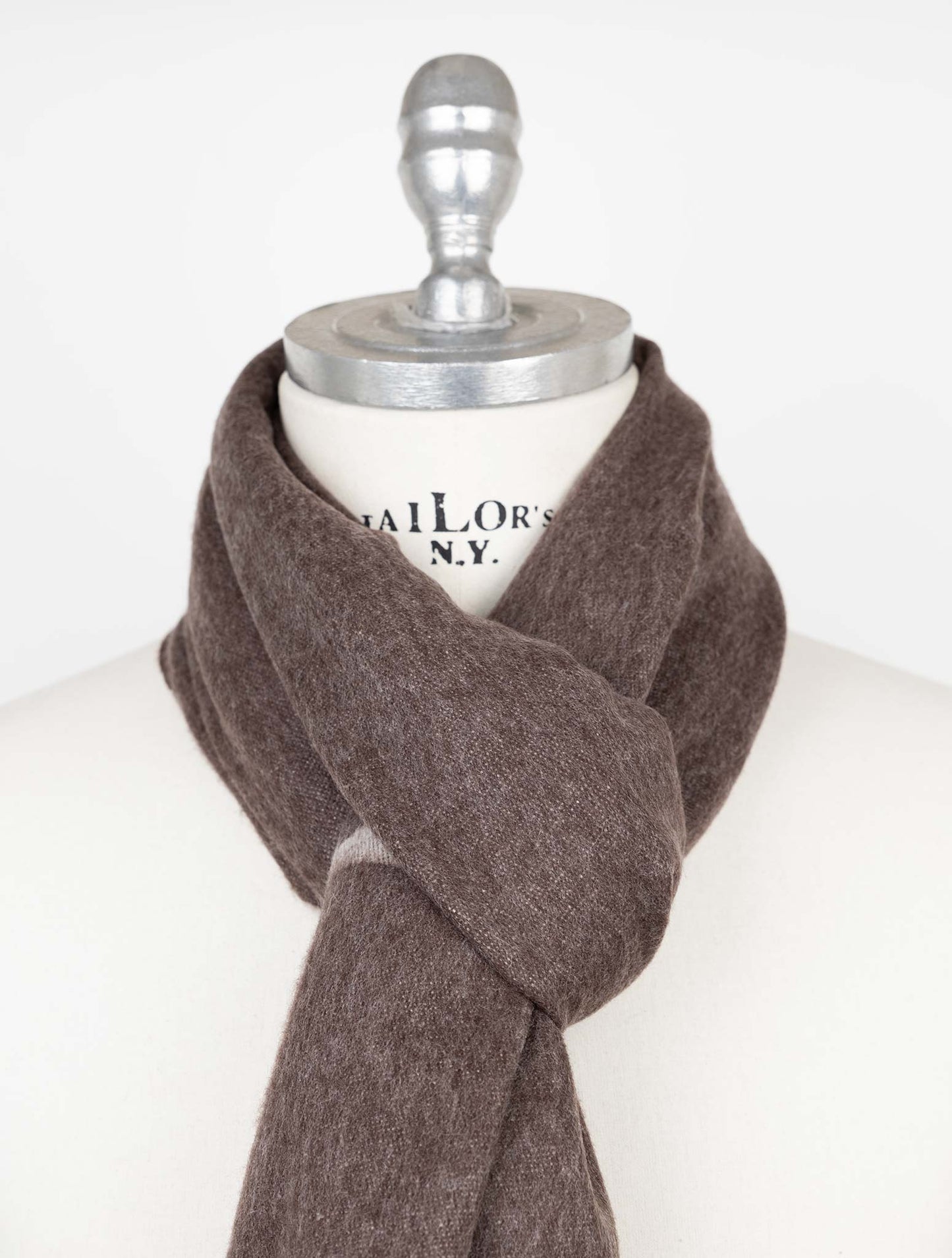 Kiton Brown Cashmere Wool Scarf
