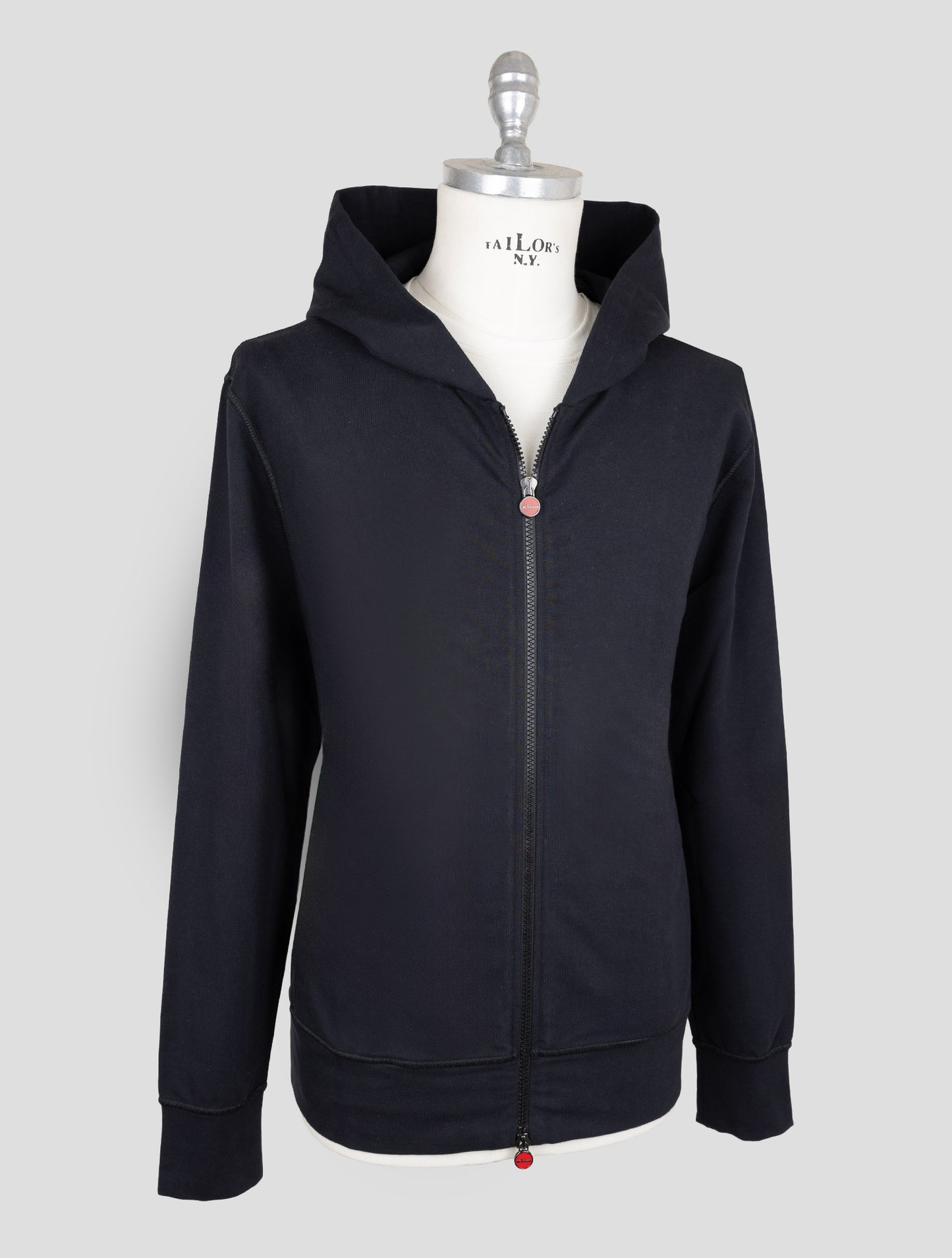 Kiton Black Cotton Ea Sweater Full Zip