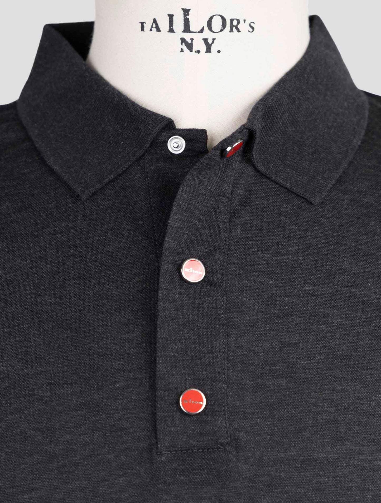 Kiton Dark Gray Cotton Polo