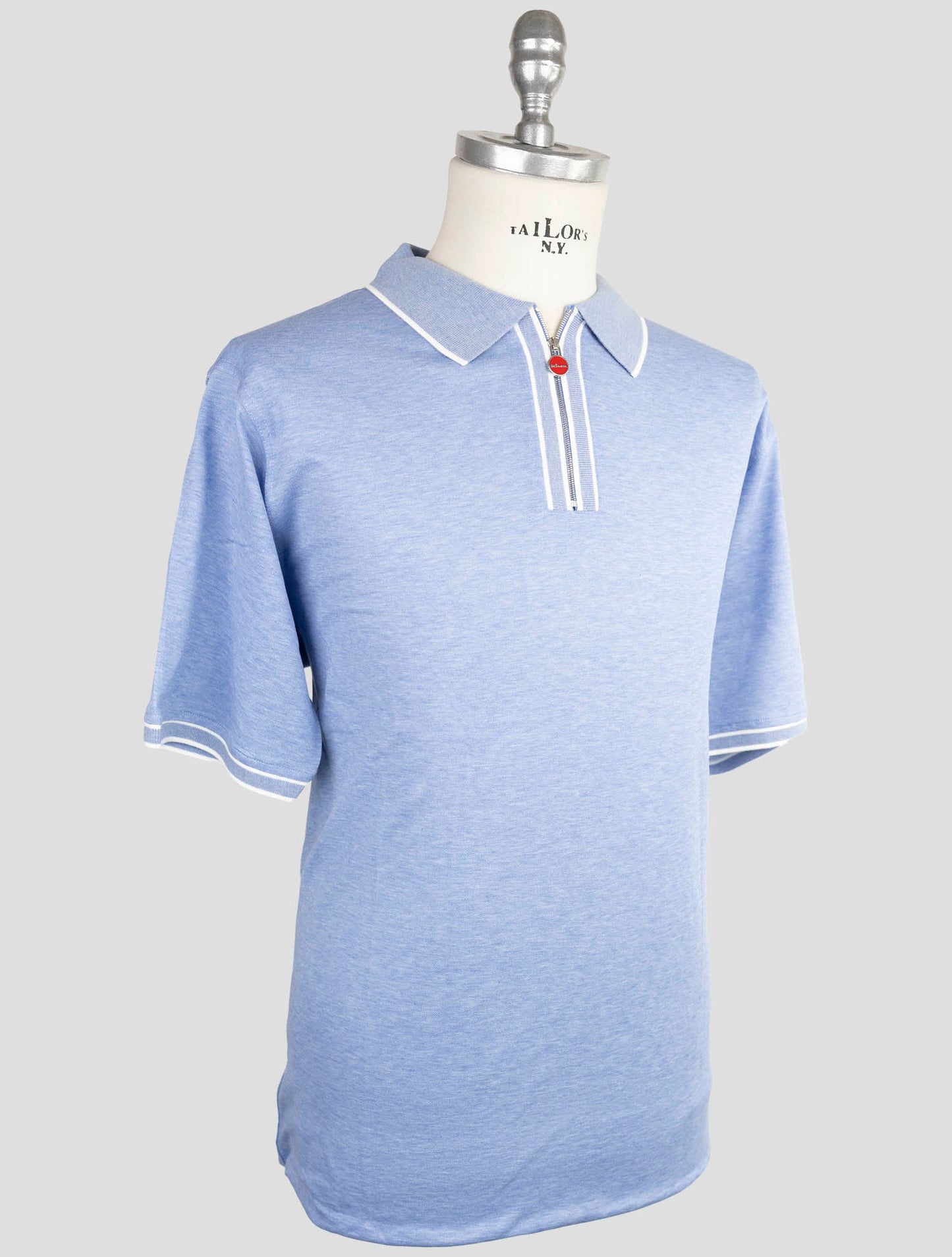 Kiton Light Blue Cotton Polo