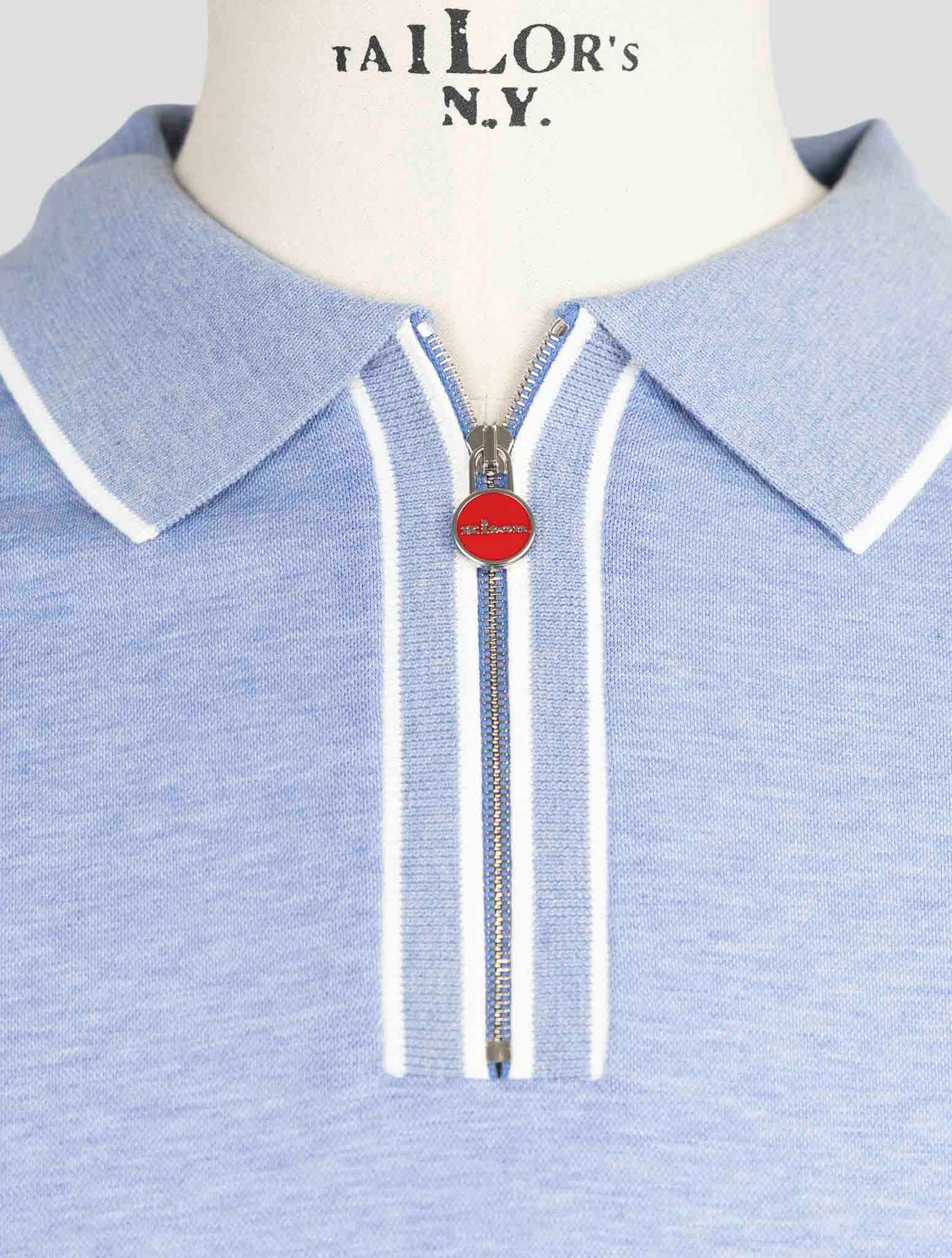 Kiton Light Blue Cotton Polo