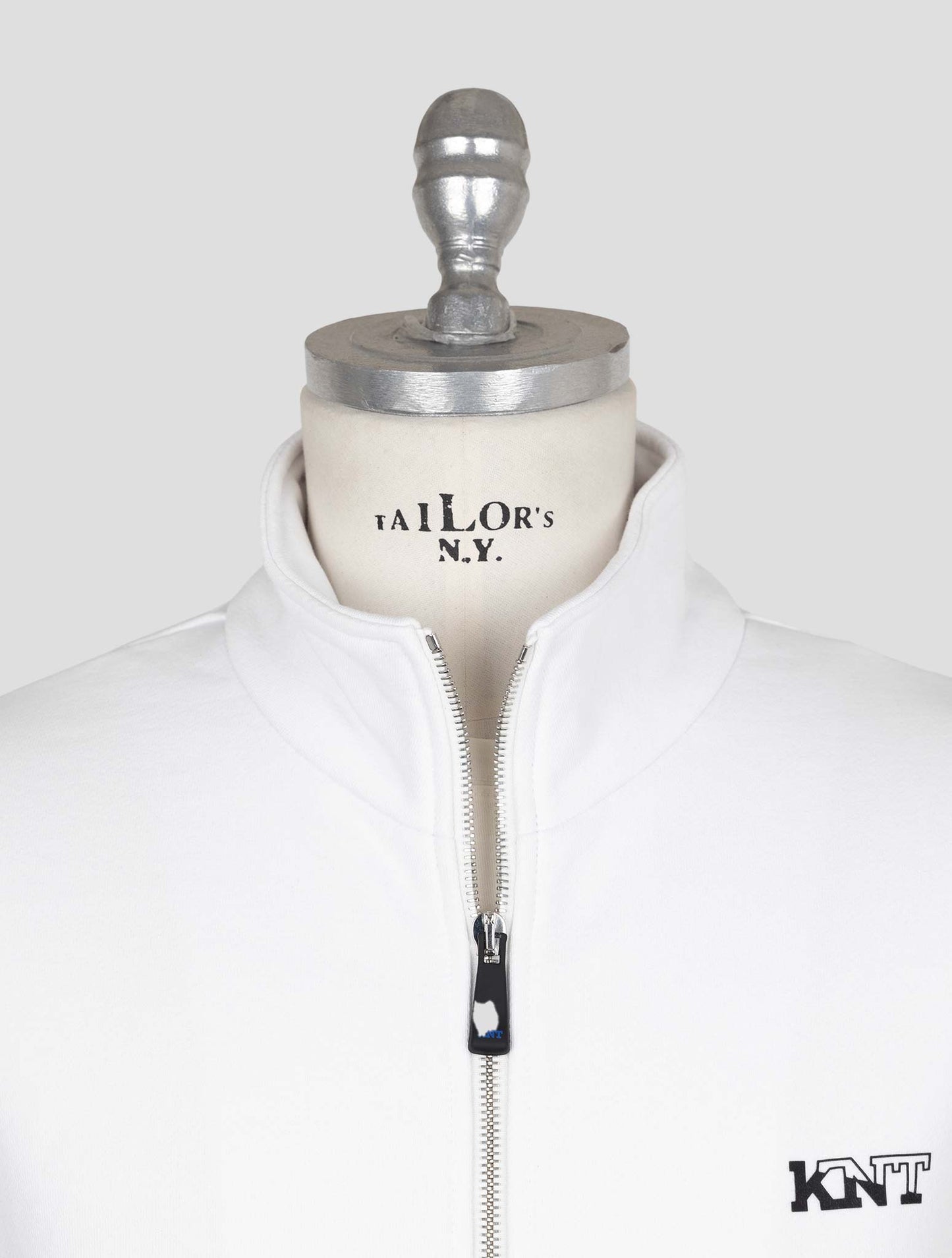 Kiton Knt White Cotton Sweater Full Zip
