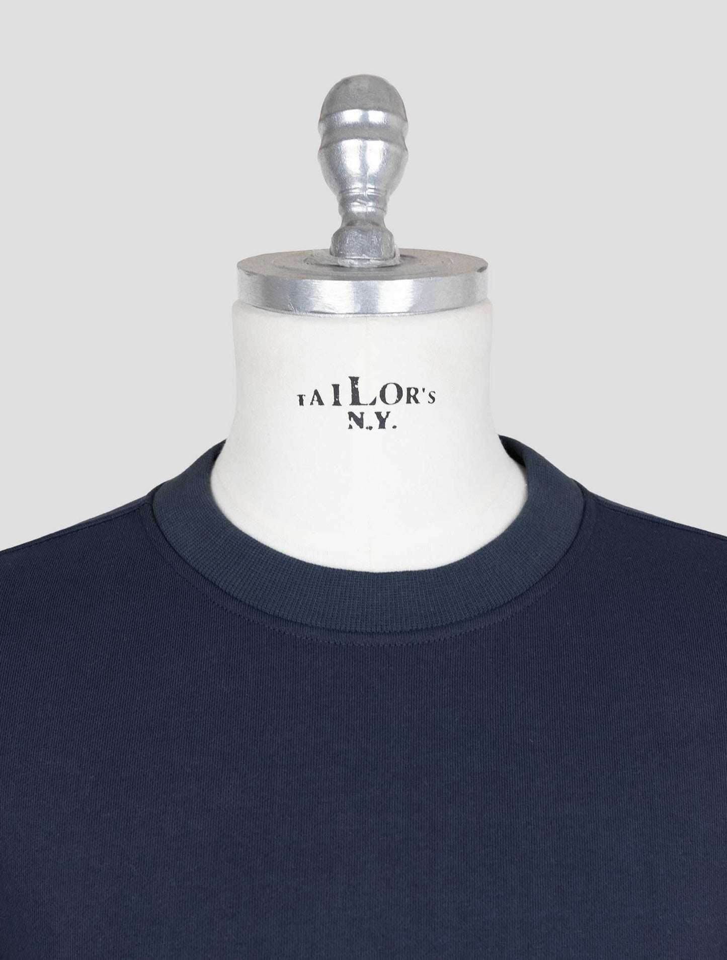 Kiton Knt Blue Cotton Sweater Crewneck