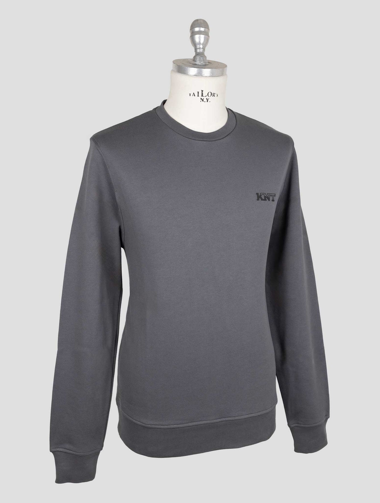Kiton Knt Gray Cotton Sweater Crewneck