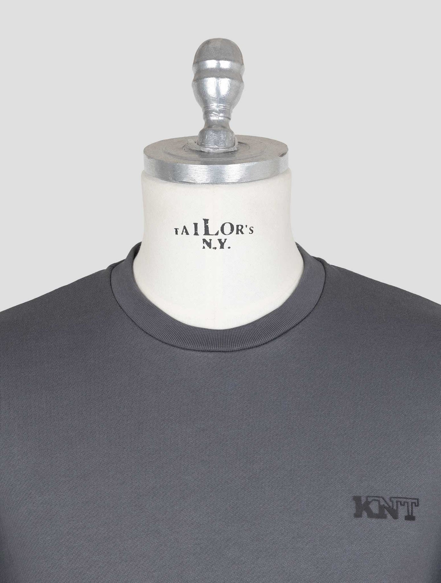Kiton Knt Gray Cotton Sweater Crewneck