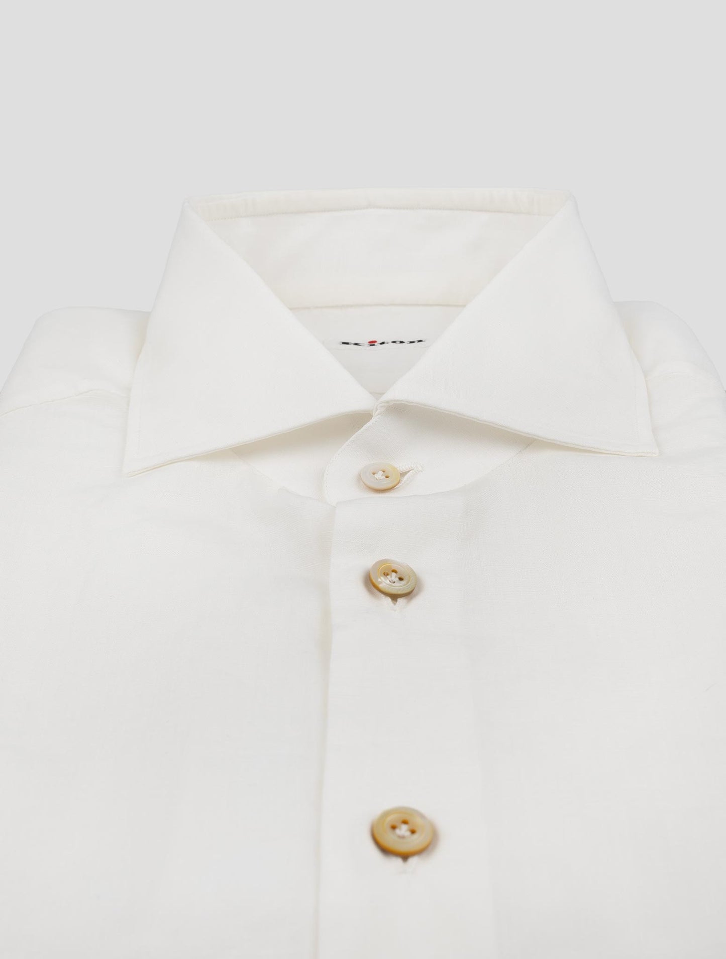 Kiton White Cotton Linen Shirt