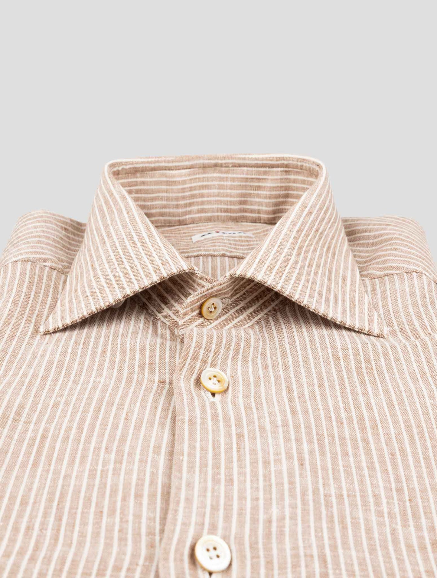 Kiton Brown Linen Ea Pl Shirt