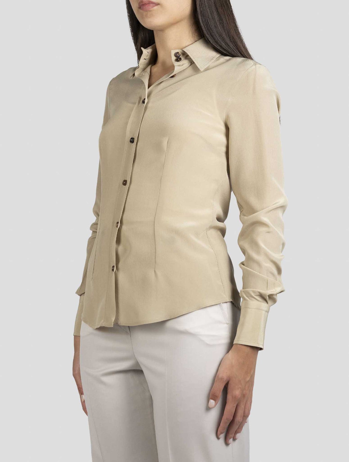 Kiton Brown Silk Shirt