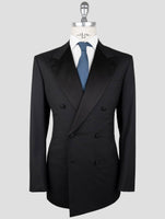 Kiton Black Wool Smoking Suit