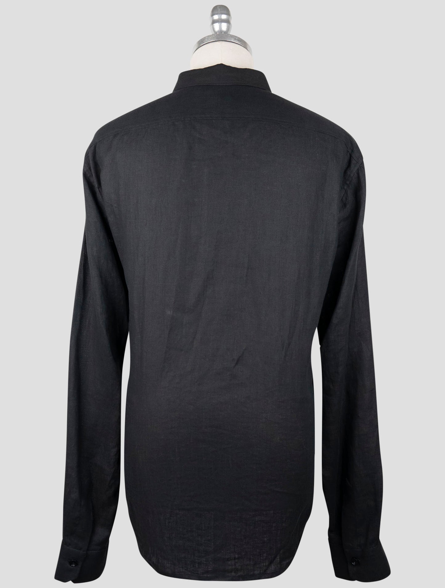 Kiton Black Linen Shirt