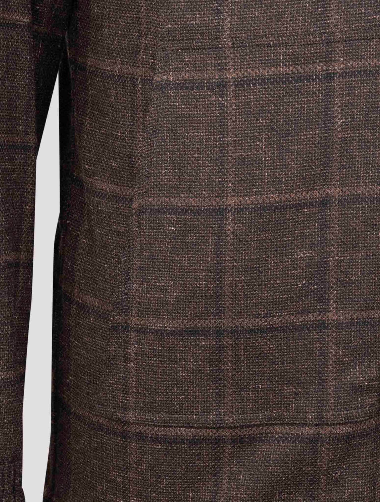 Kiton Brown Virgin Wool Linen Shirt Mariano