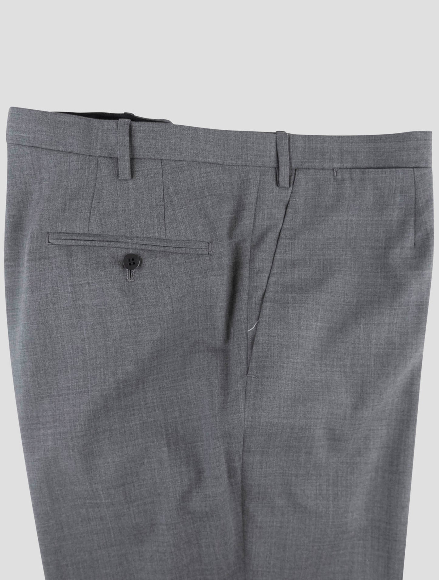 Kiton Gray Wool Dress Pants