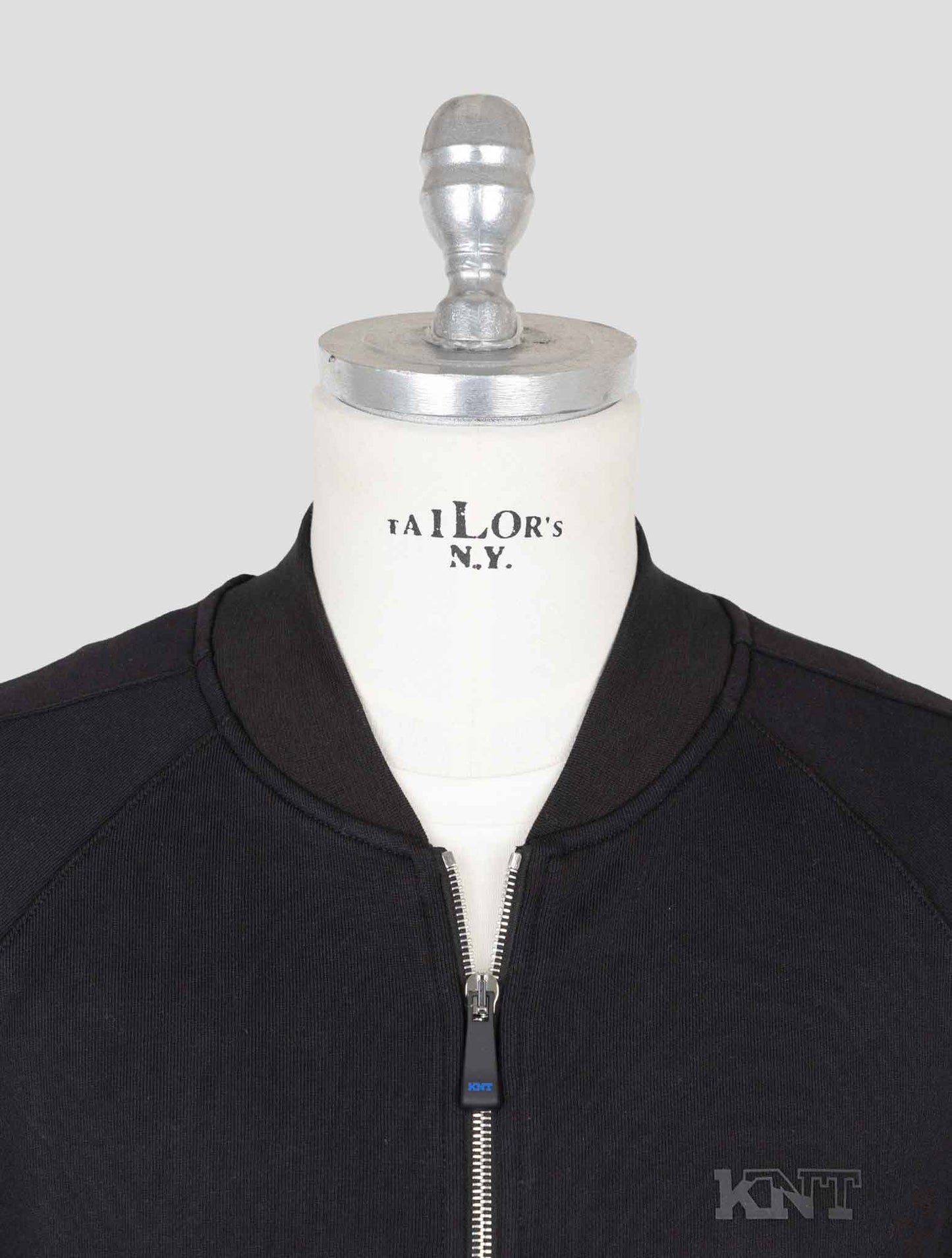 Kiton Knt Black Cotton Sweater Full Zip