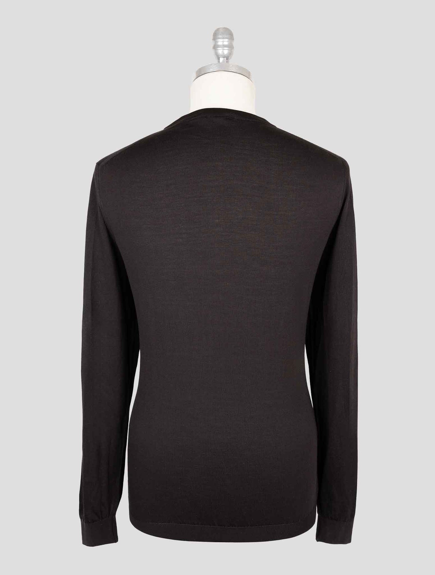 Kiton Brown Silk Sweater Crewneck