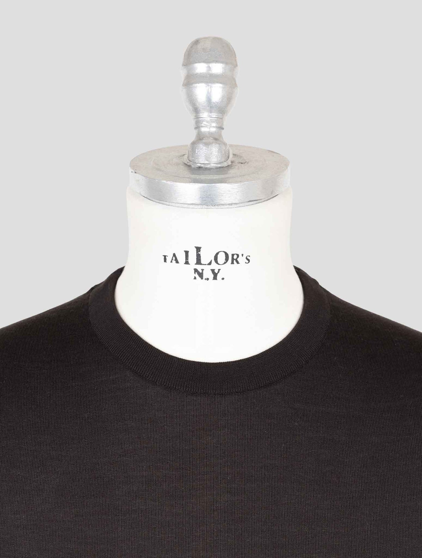 Kiton Brown Silk Sweater Crewneck