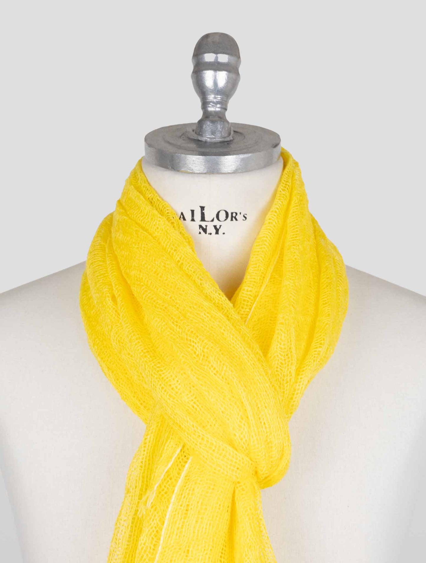 Kiton Yellow Linen Scarf