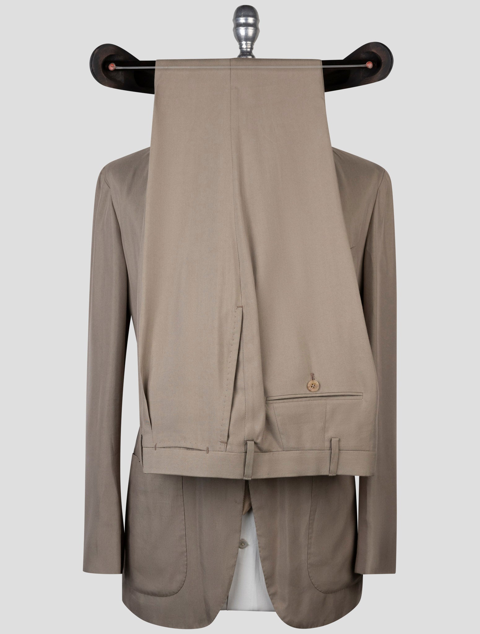 Kiton Taupe Lyocell Viscose Silk Suit