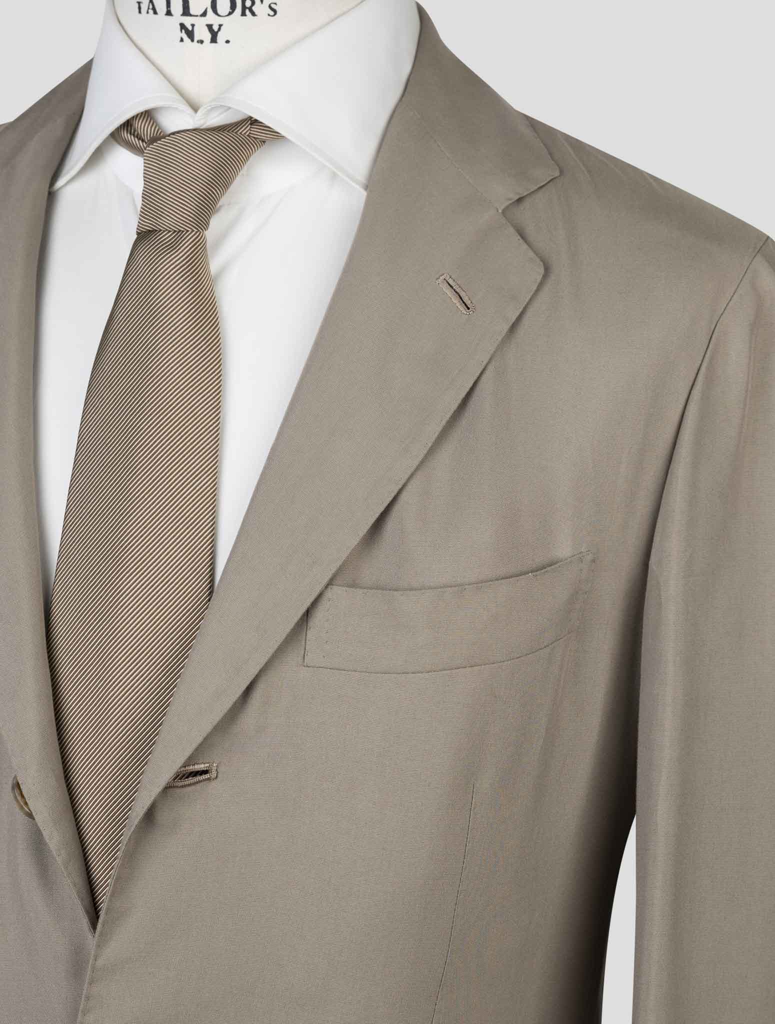 Kiton Taupe Lyocell Viscose Silk Suit