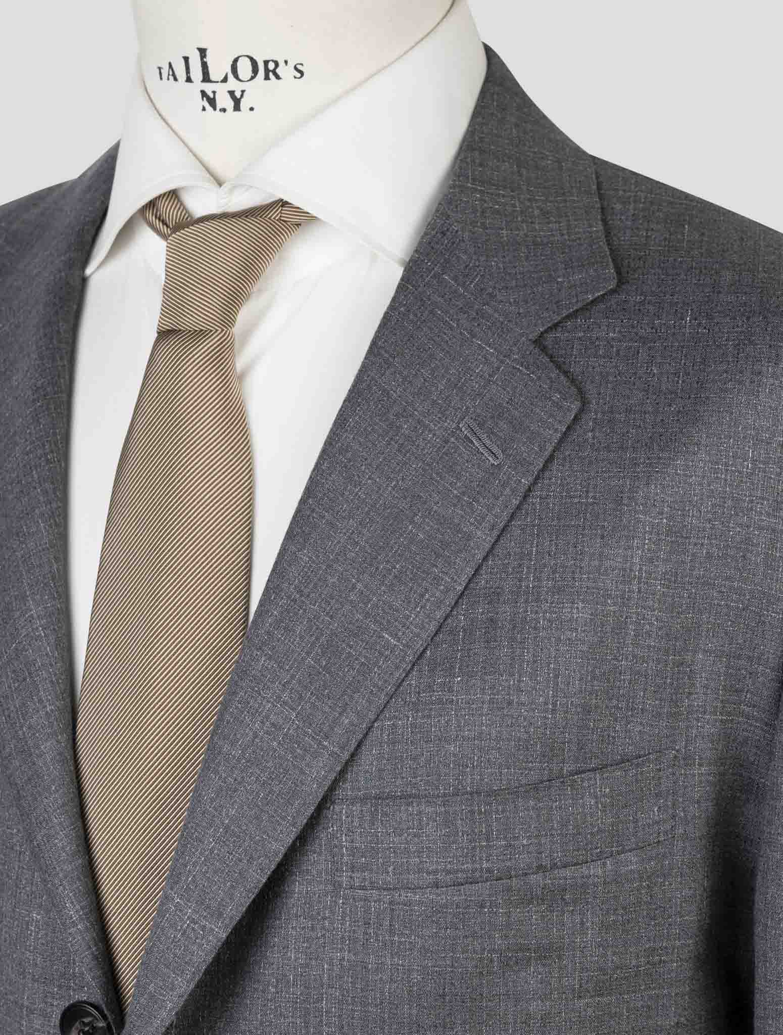 Kiton Gray Cashmere Silk Linen Suit