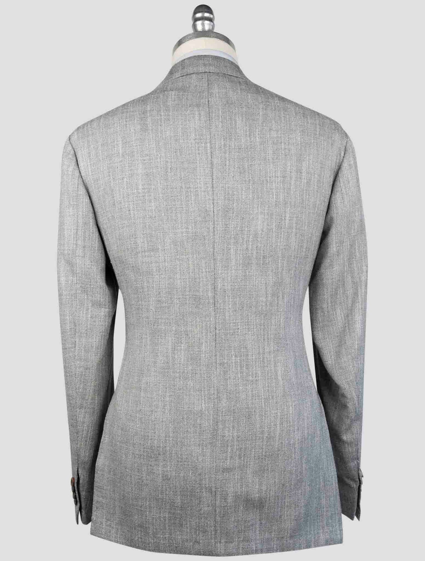 Kiton Gray Cashmere Silk Cotton Virgin Wool Pa Blazer