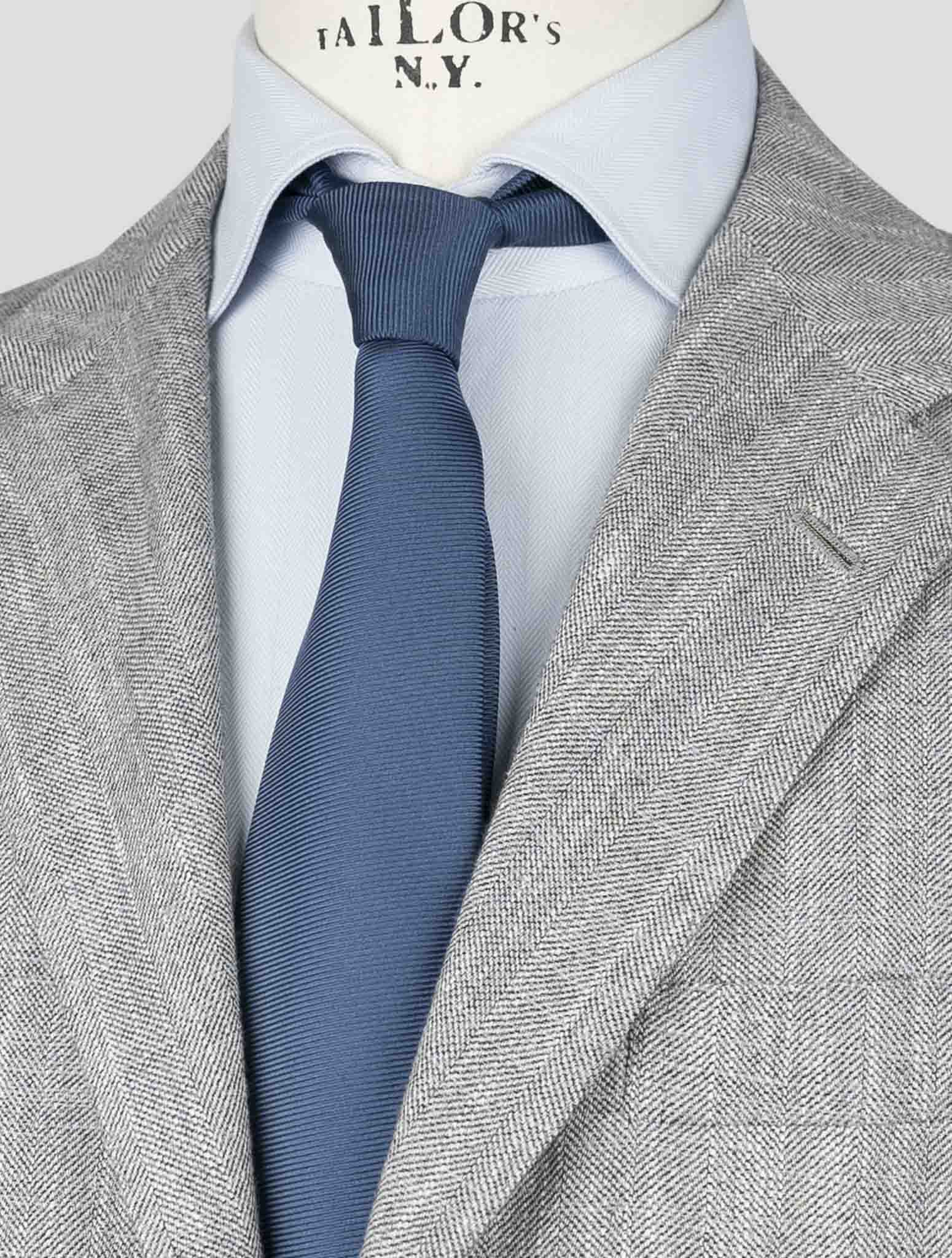 Kiton Gray Cashmere Silk Cotton Virgin Wool Pa Blazer
