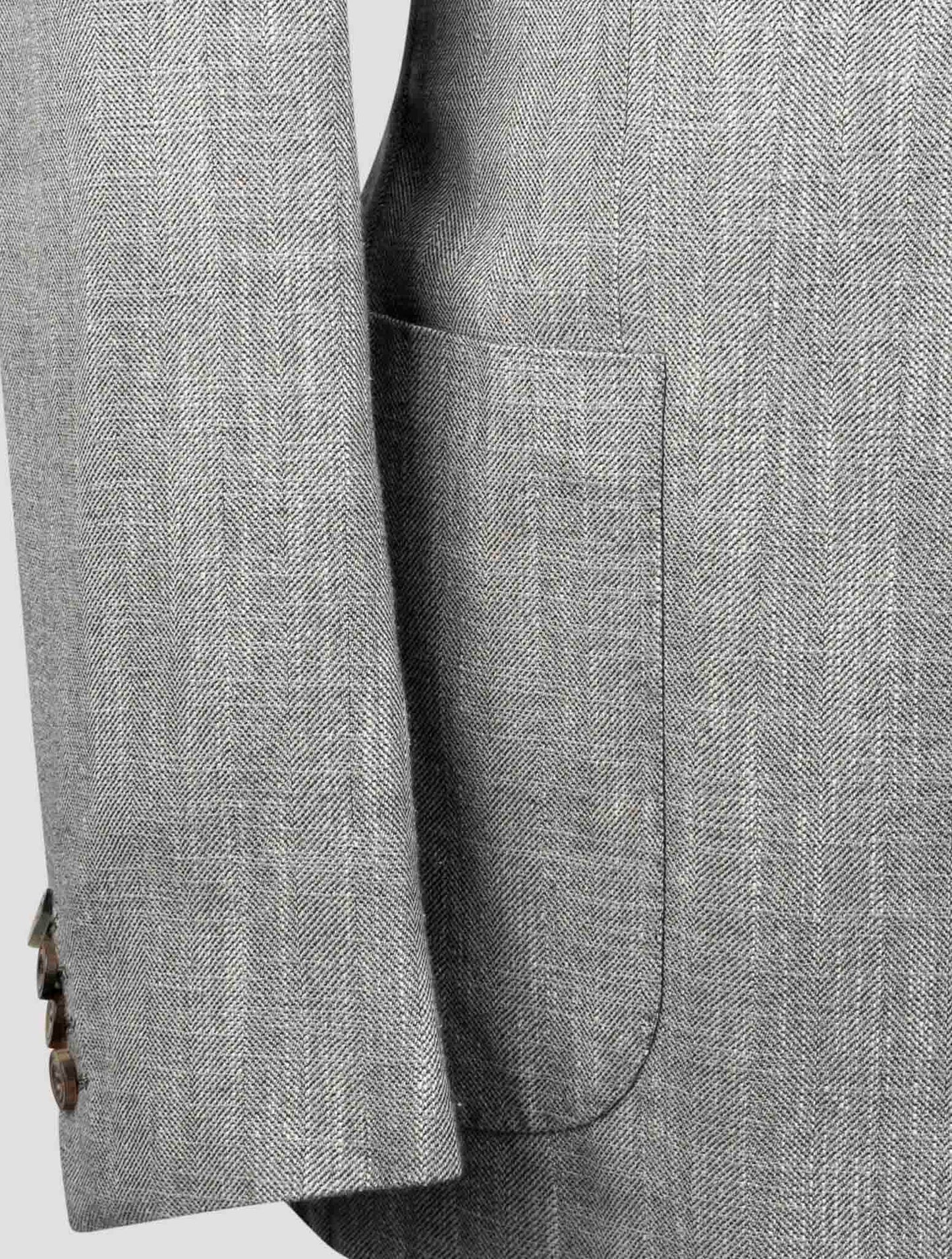 Kiton Gray Cashmere Silk Cotton Virgin Wool Pa Blazer