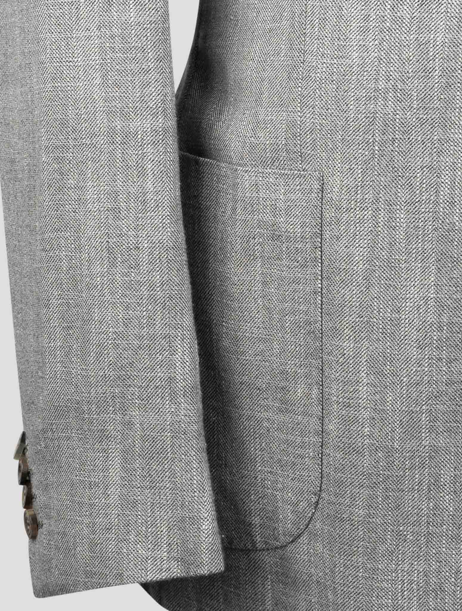 Kiton Gray Cashmere Silk Cotton Virgin Wool Pa Blazer