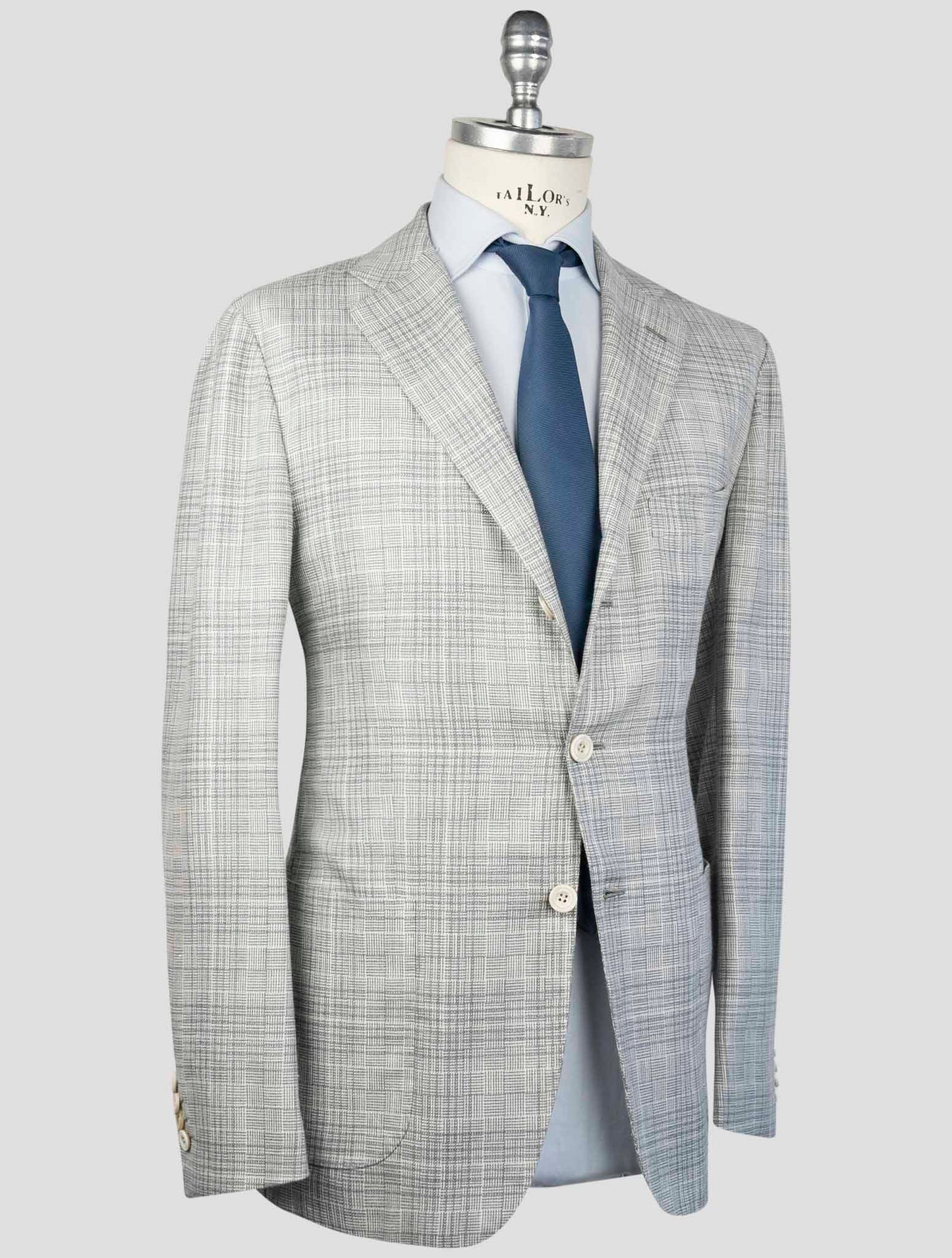 Kiton Gray Cashmere Virgin Wool Silk Linen Blazer