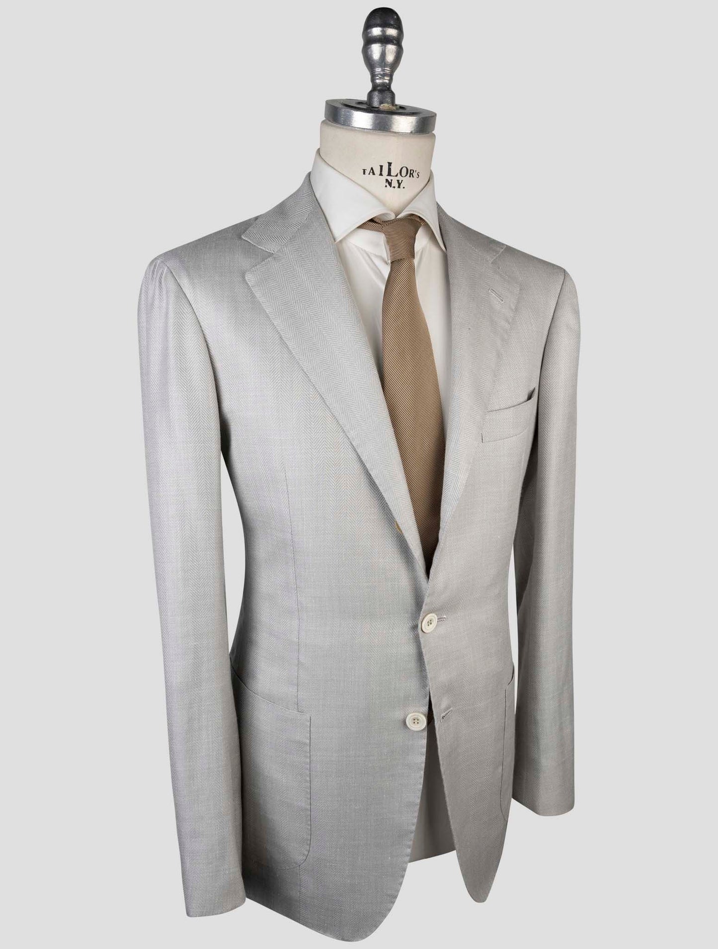 Kiton Gray Cashmere Silk Linen Blazer