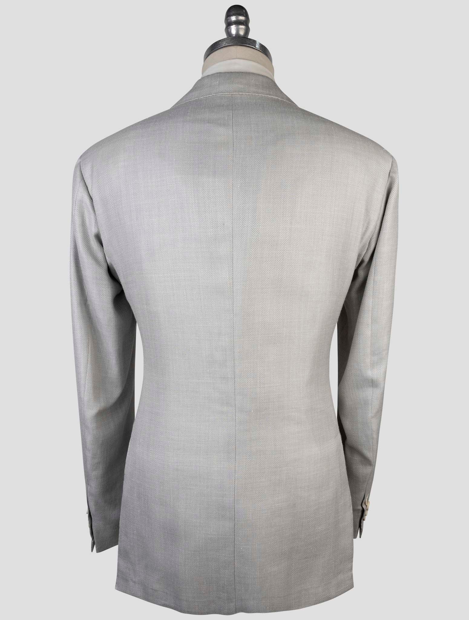 Kiton Gray Cashmere Silk Linen Blazer