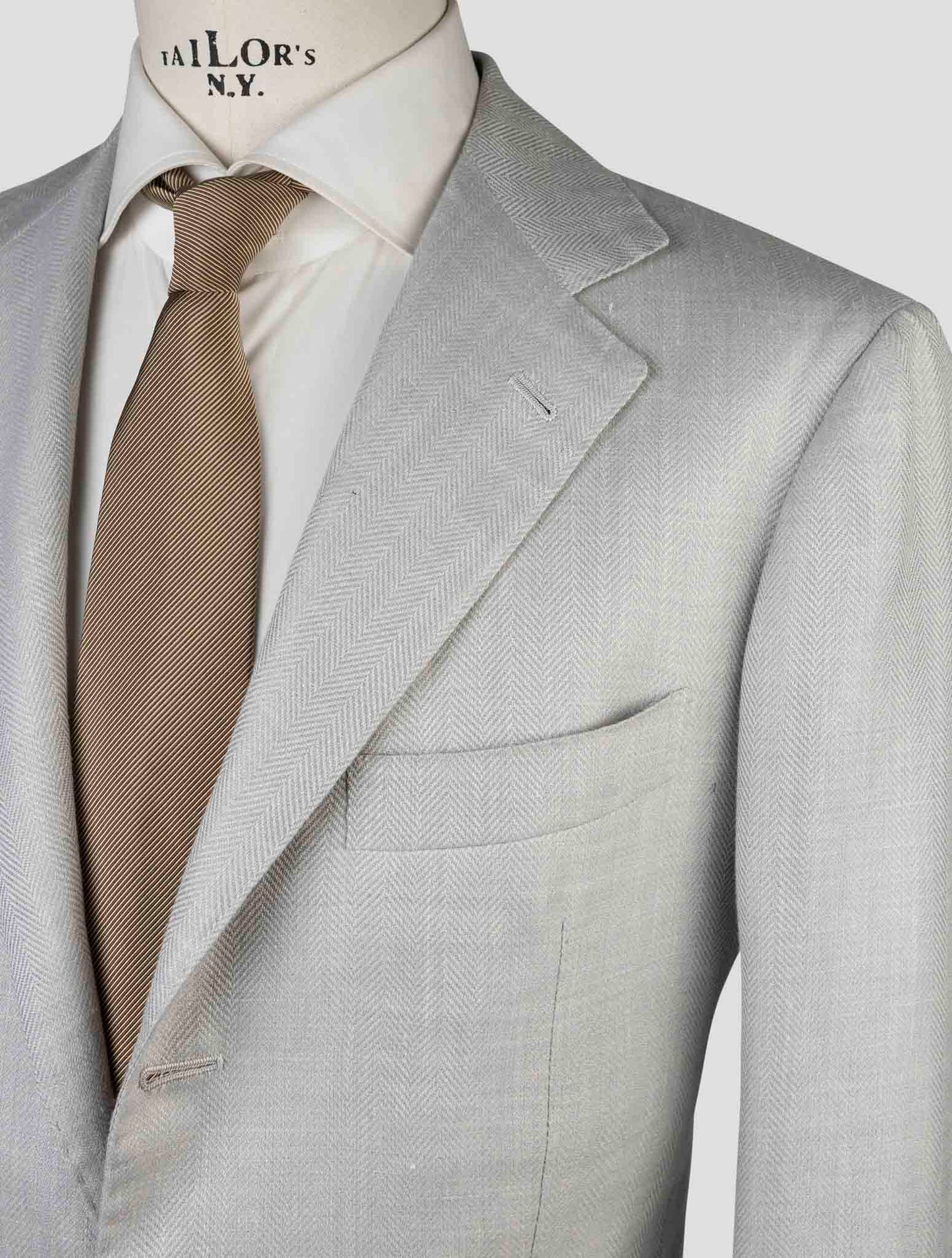Kiton Gray Cashmere Silk Linen Blazer