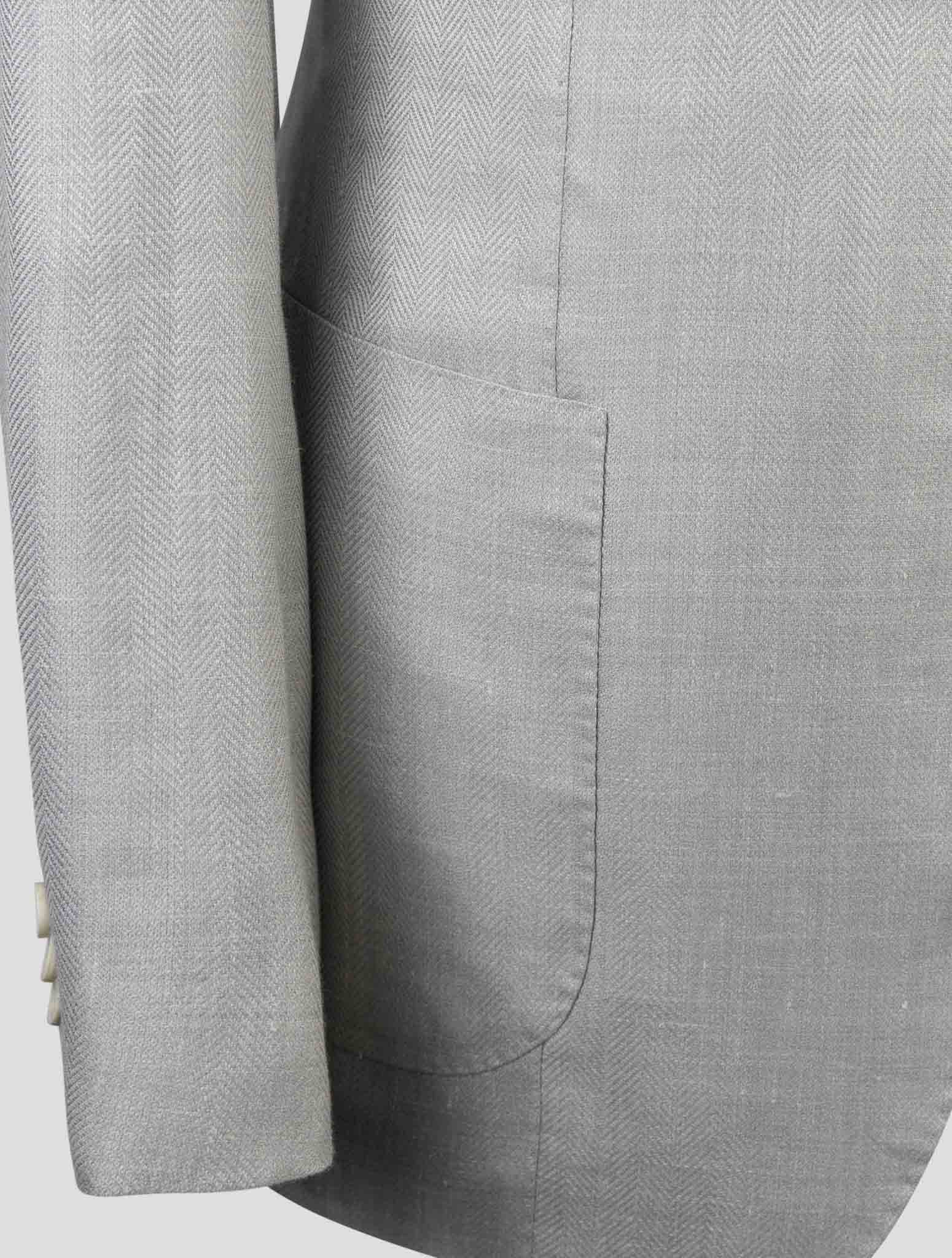 Kiton Gray Cashmere Silk Linen Blazer