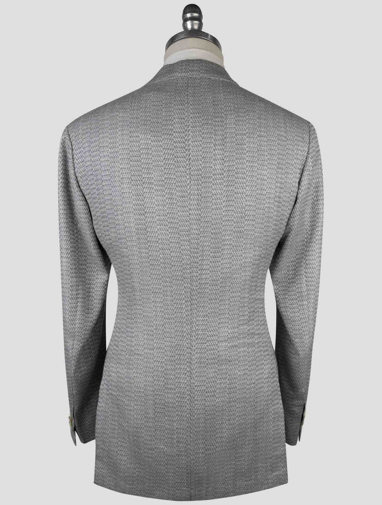 Kiton Light Gray Cashmere Virgin Wool Silk Linen Blazer rear view